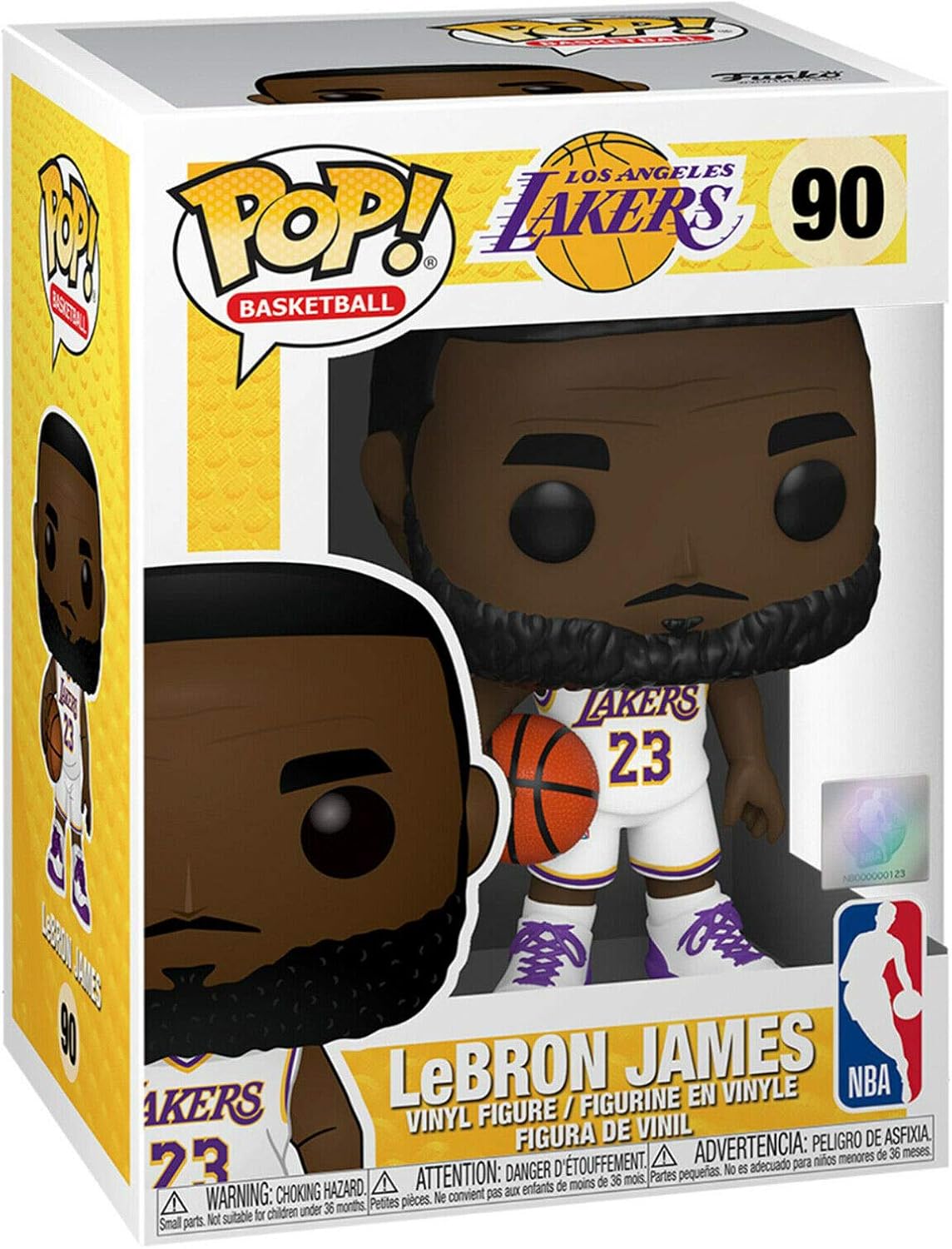 Lebron James Los Angeles Alternate Jersey #90 Pop Sports NBA Action Figure (Bundled with Pop Protector to Protect Display Box)