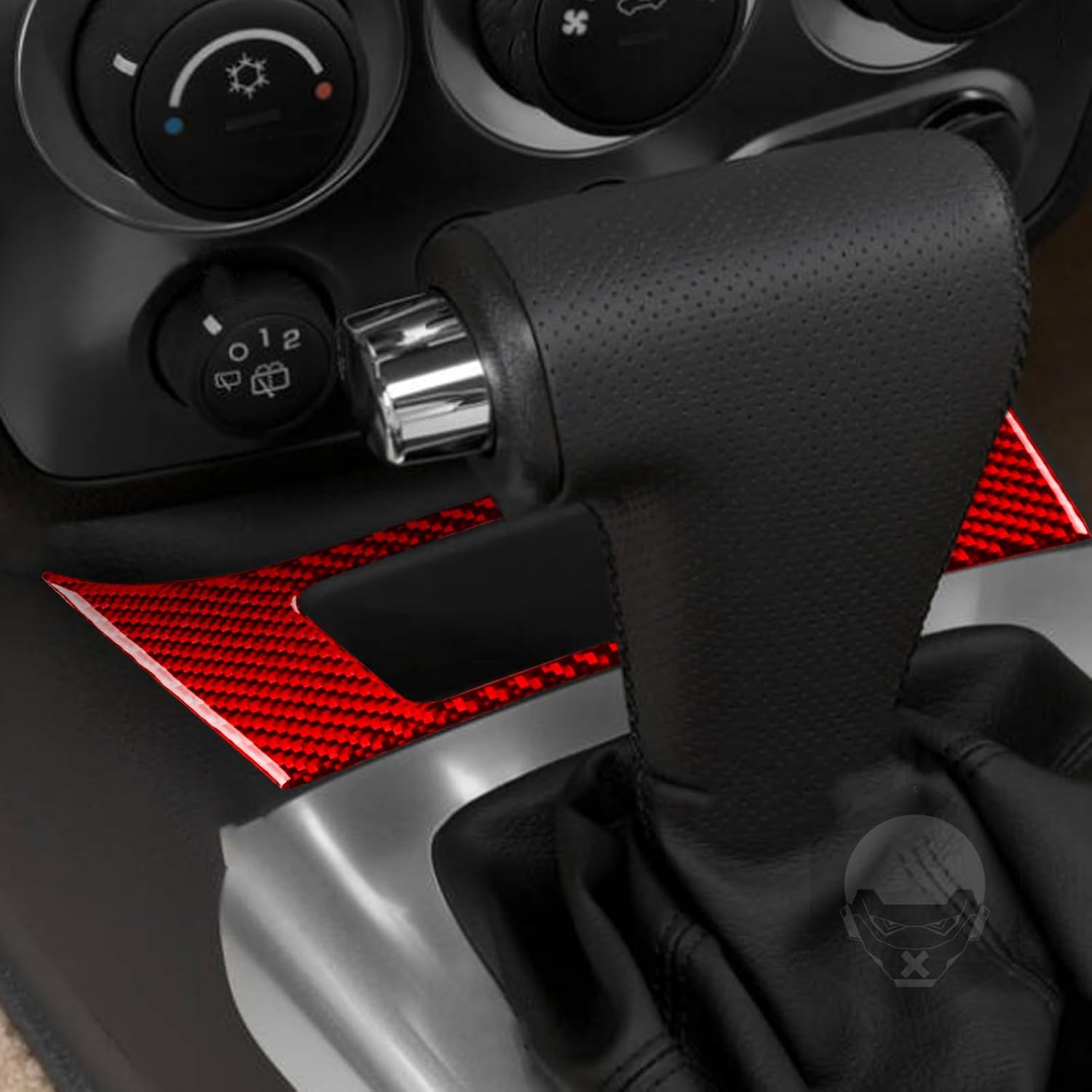 Auto Gear Shift Storage Box Surround Panel Cover Interior Trim Sticker Cover Compatible with Hummer H3 2006 2007 2008 2009 2010 Real Carbon Fiber Accessories Red