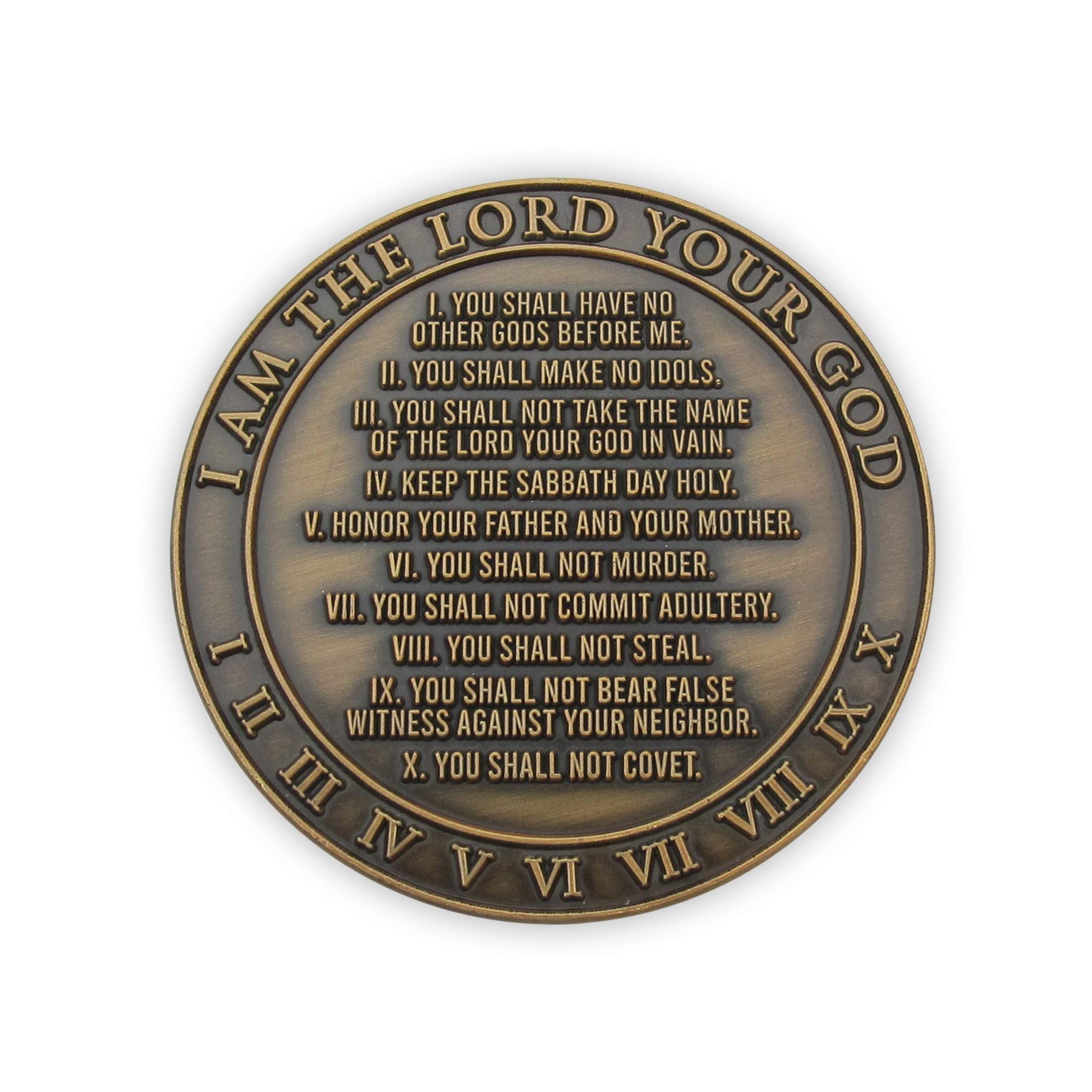 Amazon.co.jp: 十戒コイン、10枚入りパック I Am The Lord Your God、出エジプト記20:1-7、メモリアルバース  ポケットトークン、アンティーク金メッキチャレンジコイン 日曜学校や聖書研究のための配布 : ホビー