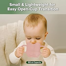 haakaa Silicone Toddler Cups, BPA Free Drop-Proof Training Cups for Baby 6 Months+, 5 Ounce (Blush)