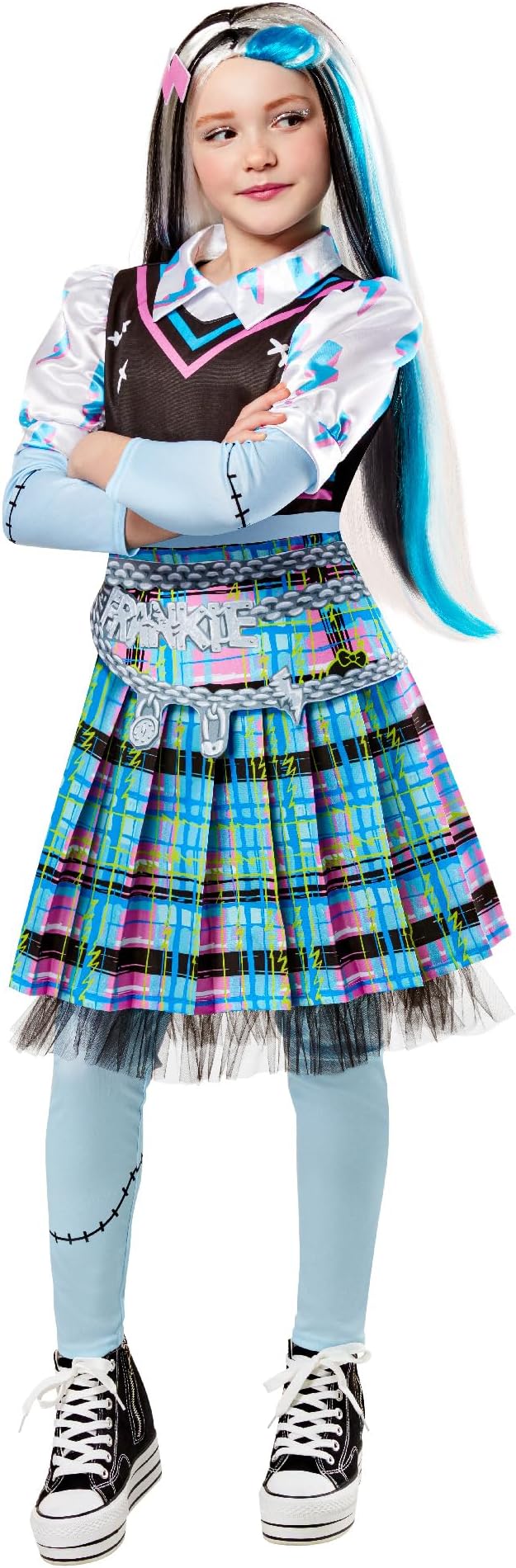 Official Monster High Frankie Stein Deluxe Girls Costume, Kids Fancy Dress