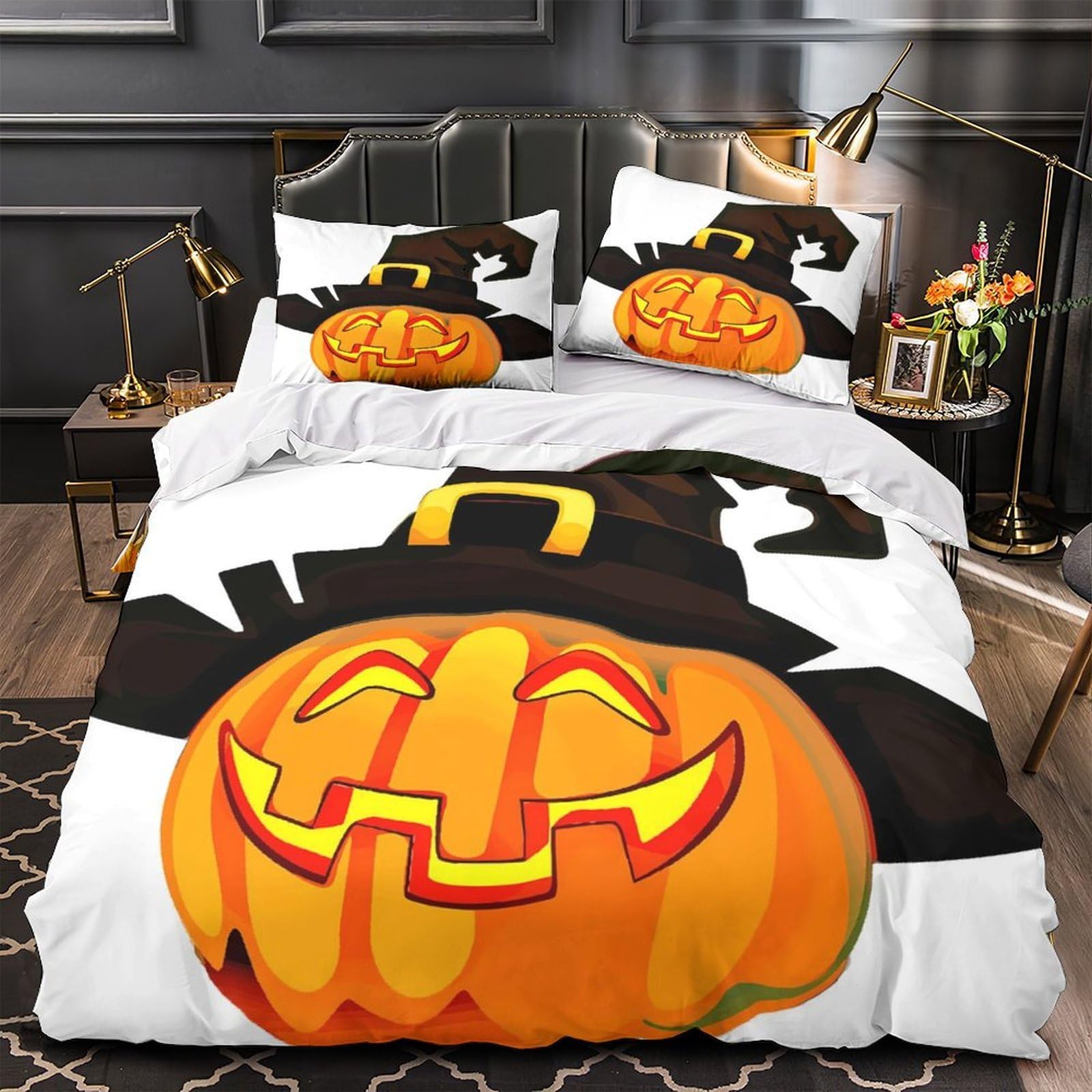 Housse de couette scène hantée effrayante pour chambre ambiance Halloween