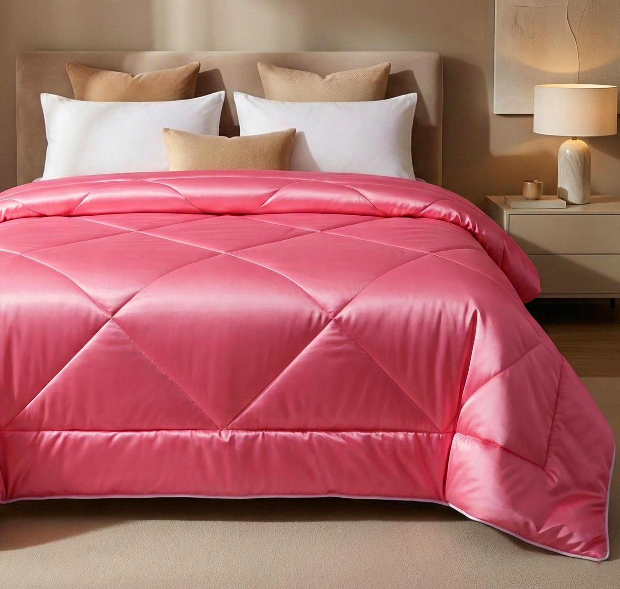 King Satin Silk Comforter Set - Luxurious Bedding -15