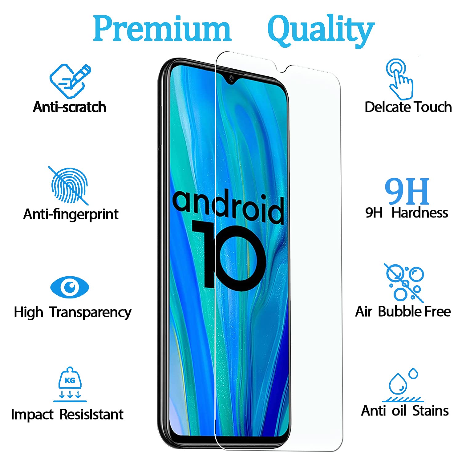 KELOLIN Vetro Temperato Protezione Schermo per Ulefone Note 9P 4G [3 Pezzi] 9H Durezza, Alta Trasparente, Anti Graffio, HD Protezione Schermo Compatibile con Ulefone Note 9P 4G