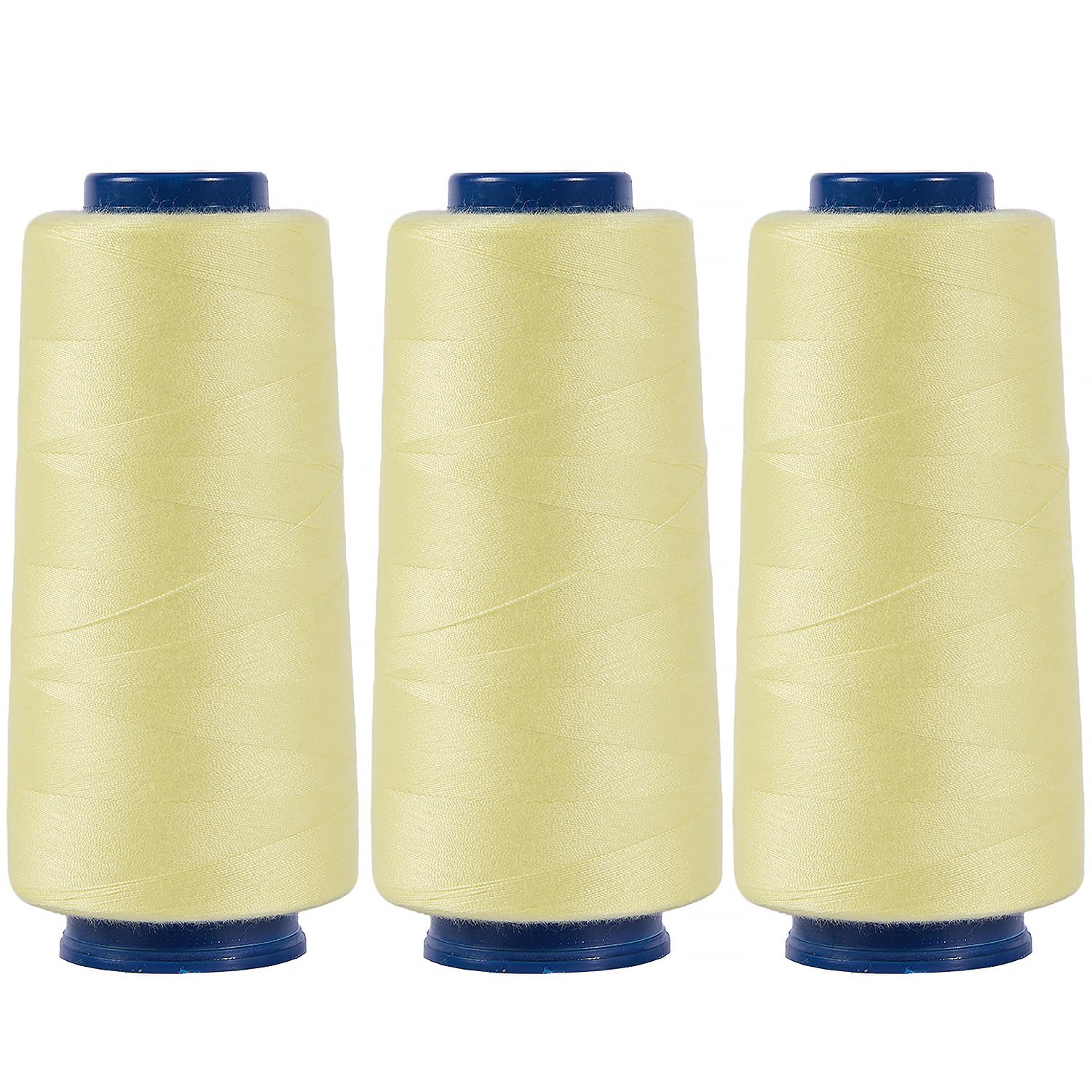 Larger Serger Thread Cones 3 Rolls, 3000 Yards Each Roll Diameter 2.13" Height 4.37" Polyester Pagoda Yarns Sewing Thread Spools 40S/2 for Overlock Quilting