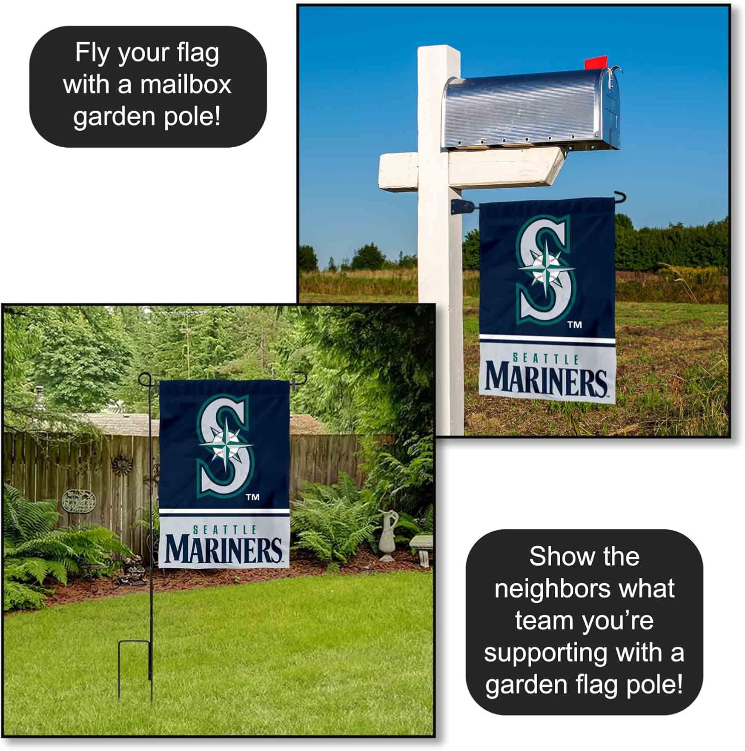 Seattle Baseball Double Sided Garden Flag - Image 4