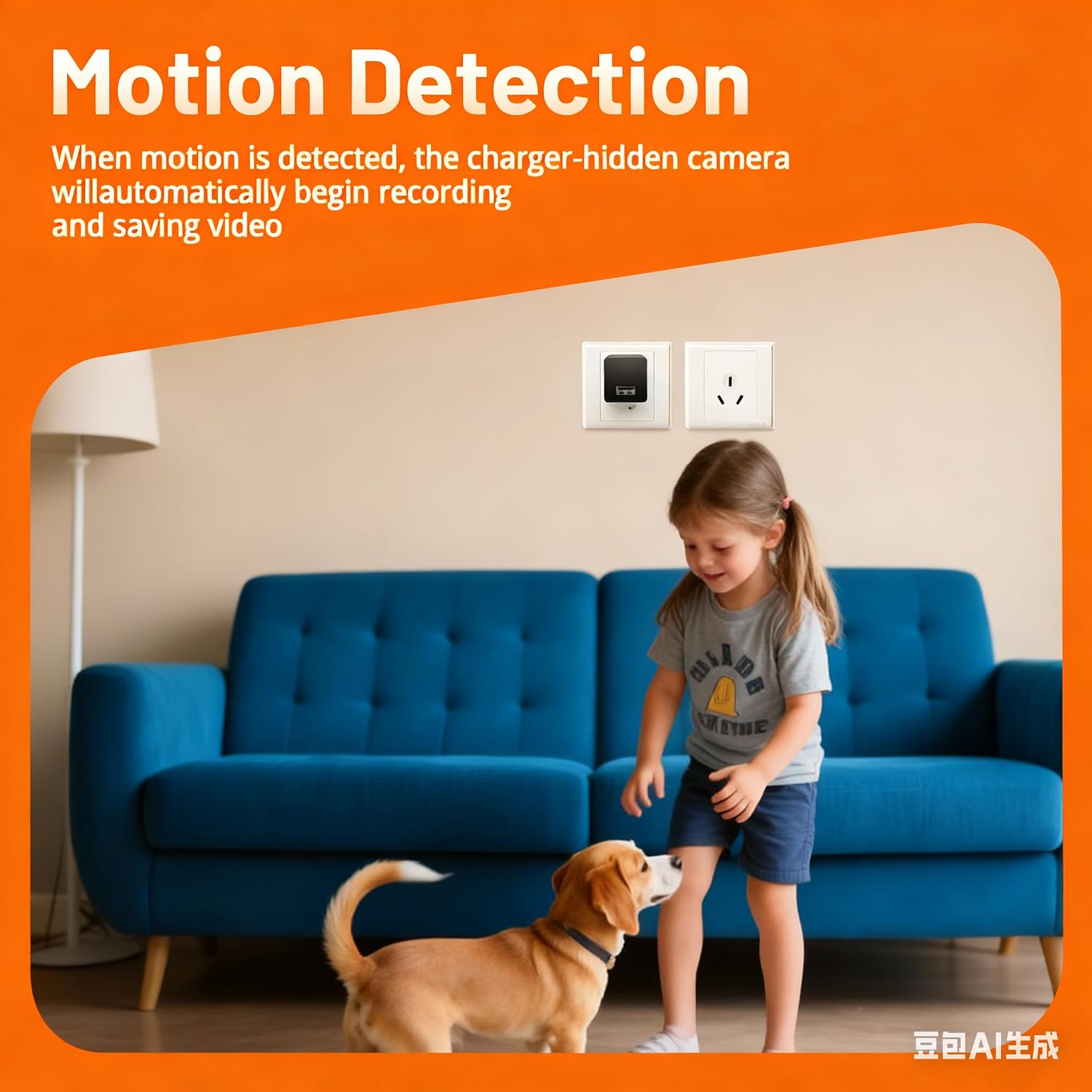 Hidden Spy Camera for Home Use, USB Charger Camera, 1080P HD Wireless WiFi Indoor Security Camera, Motion Detection, Video Only, No Audio Recording