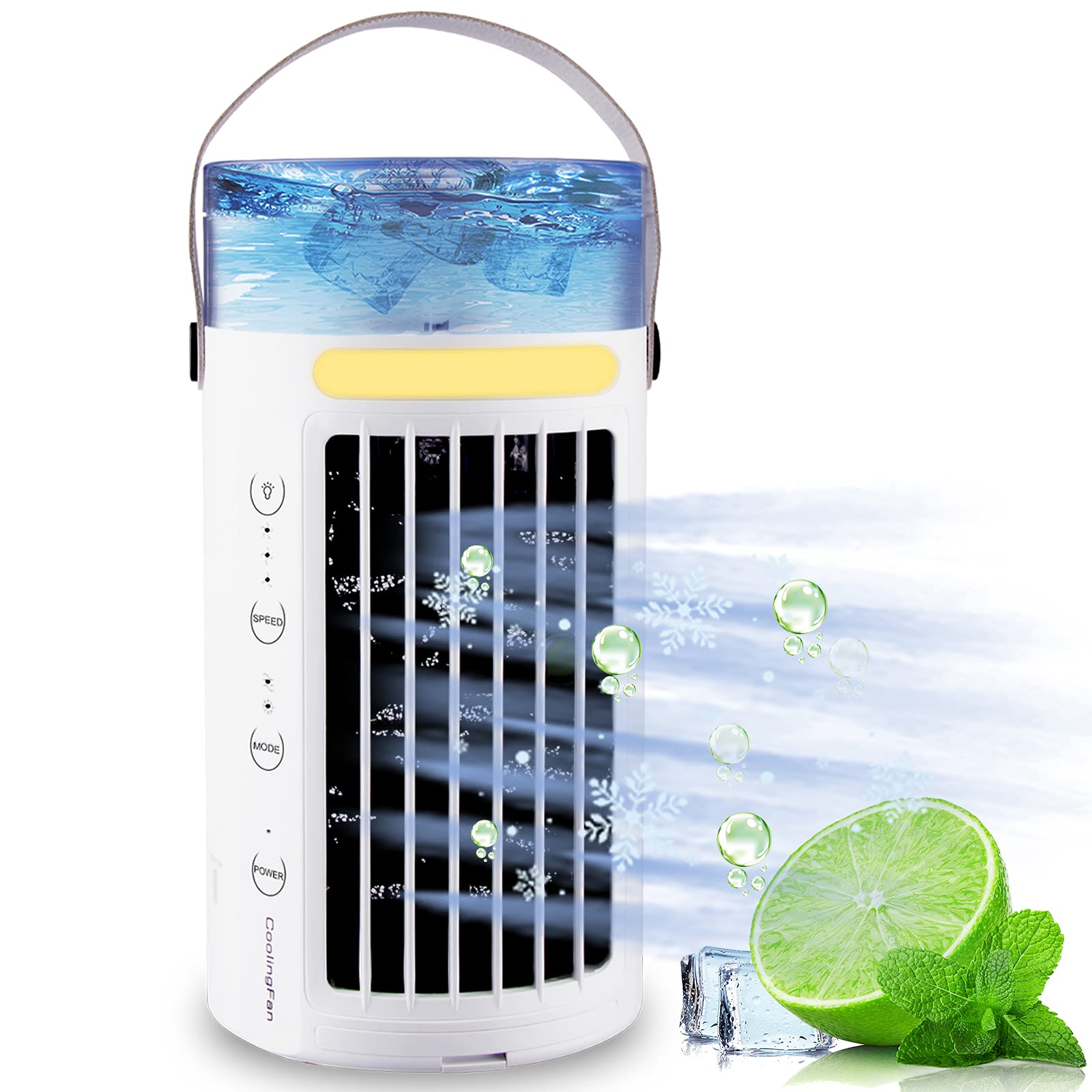 Mini Air Conditioner Personal Small Air Conditioner Cooler Fan Mini AC Unit Portable For Room Evaporative Cooler with 7-LED Lights Portable AC Camping