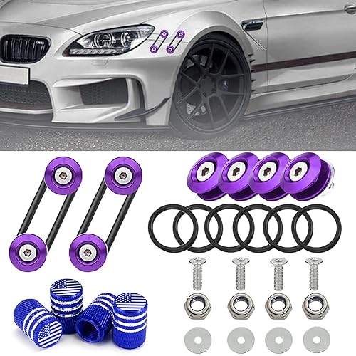 Miniatura 10 de Kit de liberación rápida para parachoques, 14 piezas Sujetadores de liberación rápida para parachoques delantero y trasero, juntas tóricas, banda