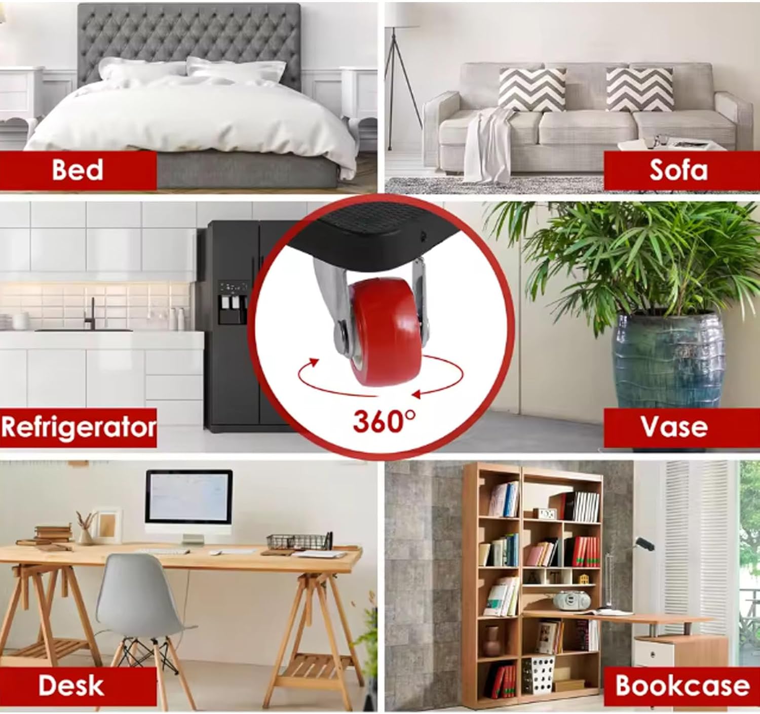 Low Profile Furniture Sliding Discs Movers 5 Point Systems with Antitilt Design for Stable Object Movement 4Pack Furniture Sliders