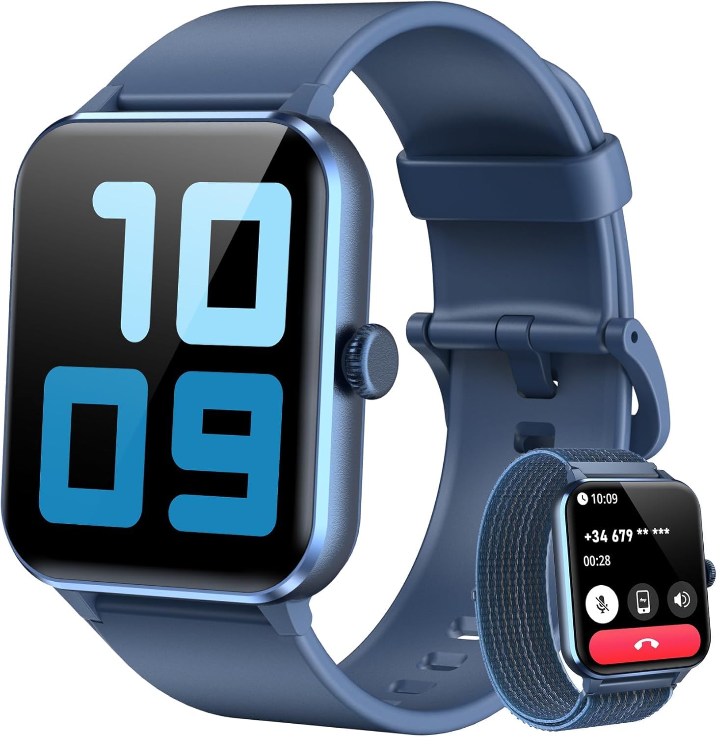 Blackview Smartwatch Uomo Donna, Effettua e Rispondi alle Chiamate,1,85'' Orologio Intelligente Fitness,Cardiofrequenzimetro, Monitoraggio del Sonno, Calcolatori per Android iOS
