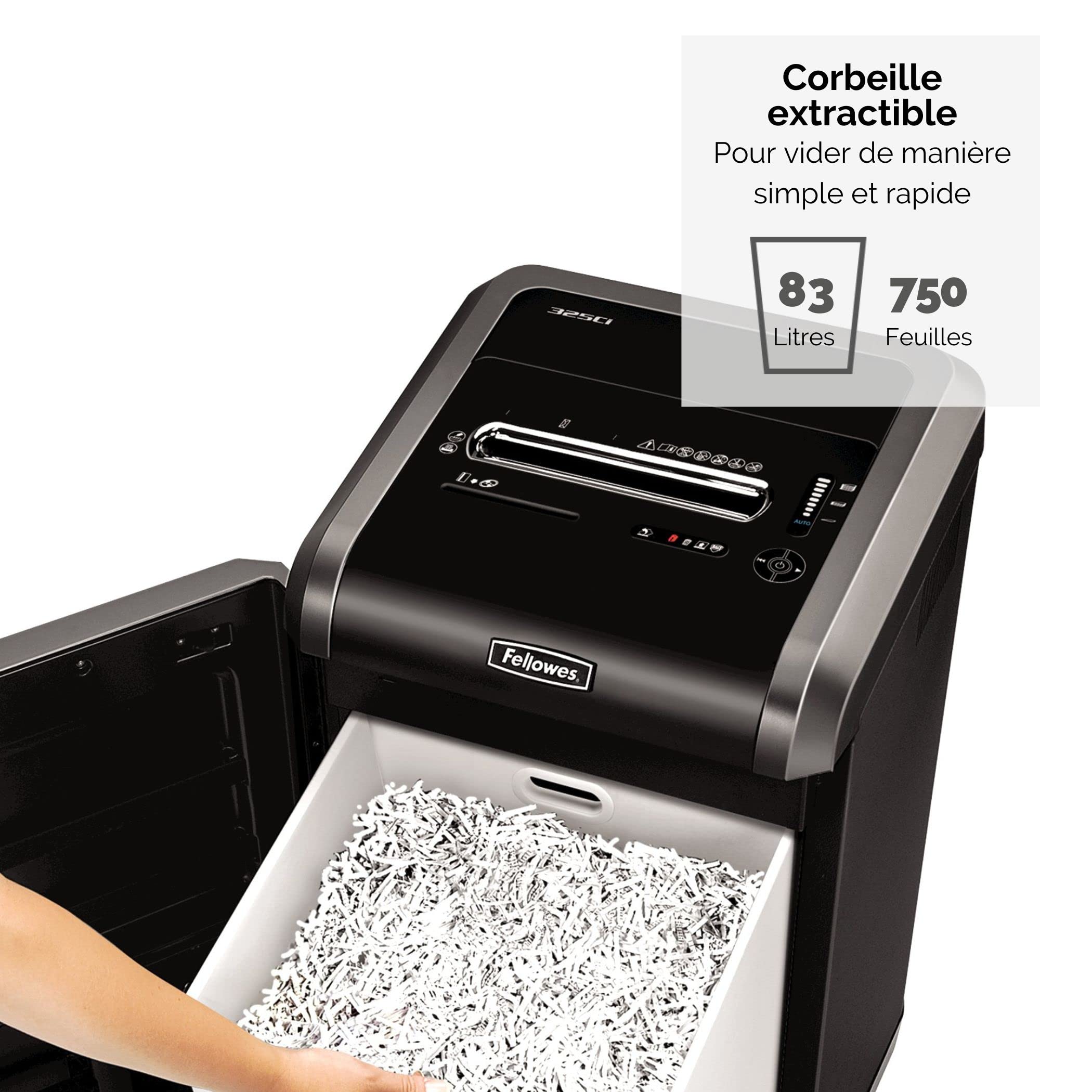 Fellowes Powershred 325Ci Destructeur de document Coupe croisée 22-24 feuilles Noir