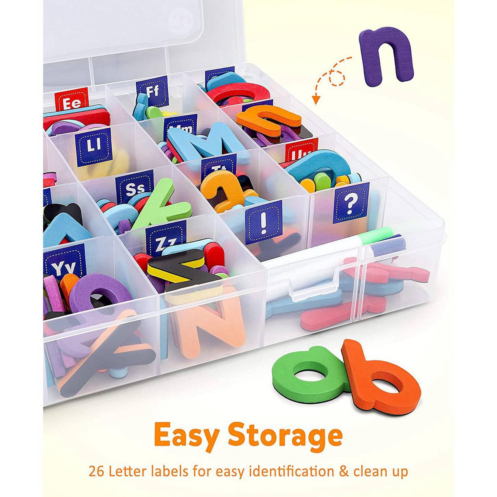 VENOAL Ensemble de 488 Chiffres de Lettres Magnétiques, Alphabet en Mousse et Minuscule ABC 123 Aimants pour Réfrigérateur, Ensemble de éducatifs