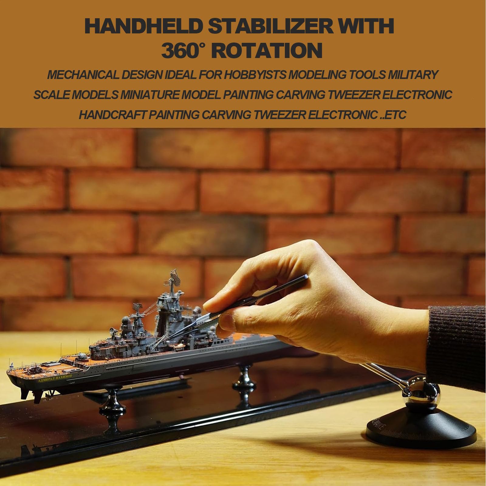 Stabilizator ręczny do modelarstwa, ergonomiczny uchwyt obrotowy o 360°, redukujący drżenie rąk, do precyzyjnego rzeźbienia i projektów DIY.