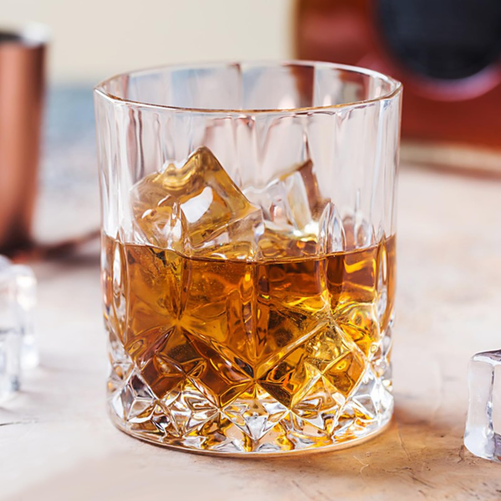 Set Regalo Whisky Con Pietre Di Granito - 4 Pietre Refrigeranti, Bicchiere Decorato, Pinze E Sottobicchiere - Foto 6