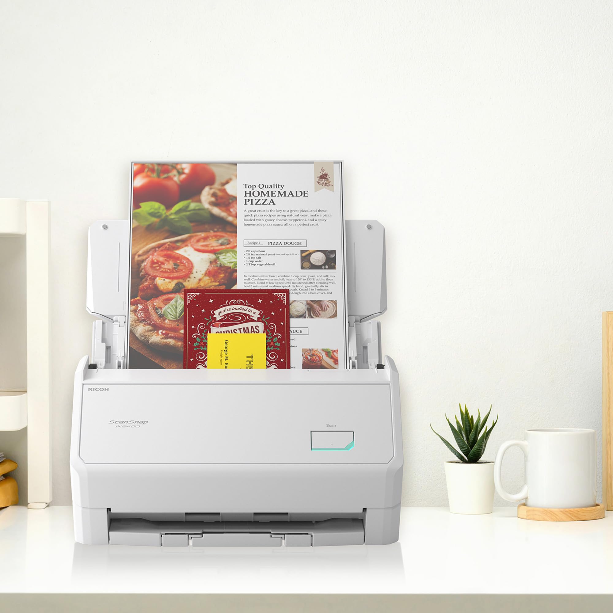 ScanSnap iX2400 A4 Document Scanner (White) – Includes Kofax Power PDF 4.0 Software – 45ppm Duplex, Automatic Document Feeder, USB 3.2, High-Resolution Office Scanner