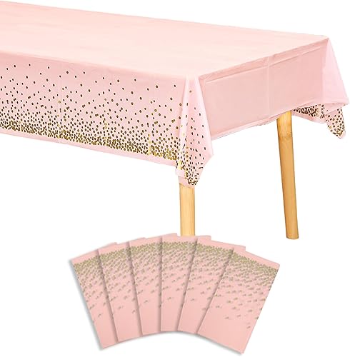 Fixwal Mantel de plástico azul real, paquete de 6 manteles desechables de 54 x 108 pulgadas, manteles rectangulares de plástico de alta calidad para