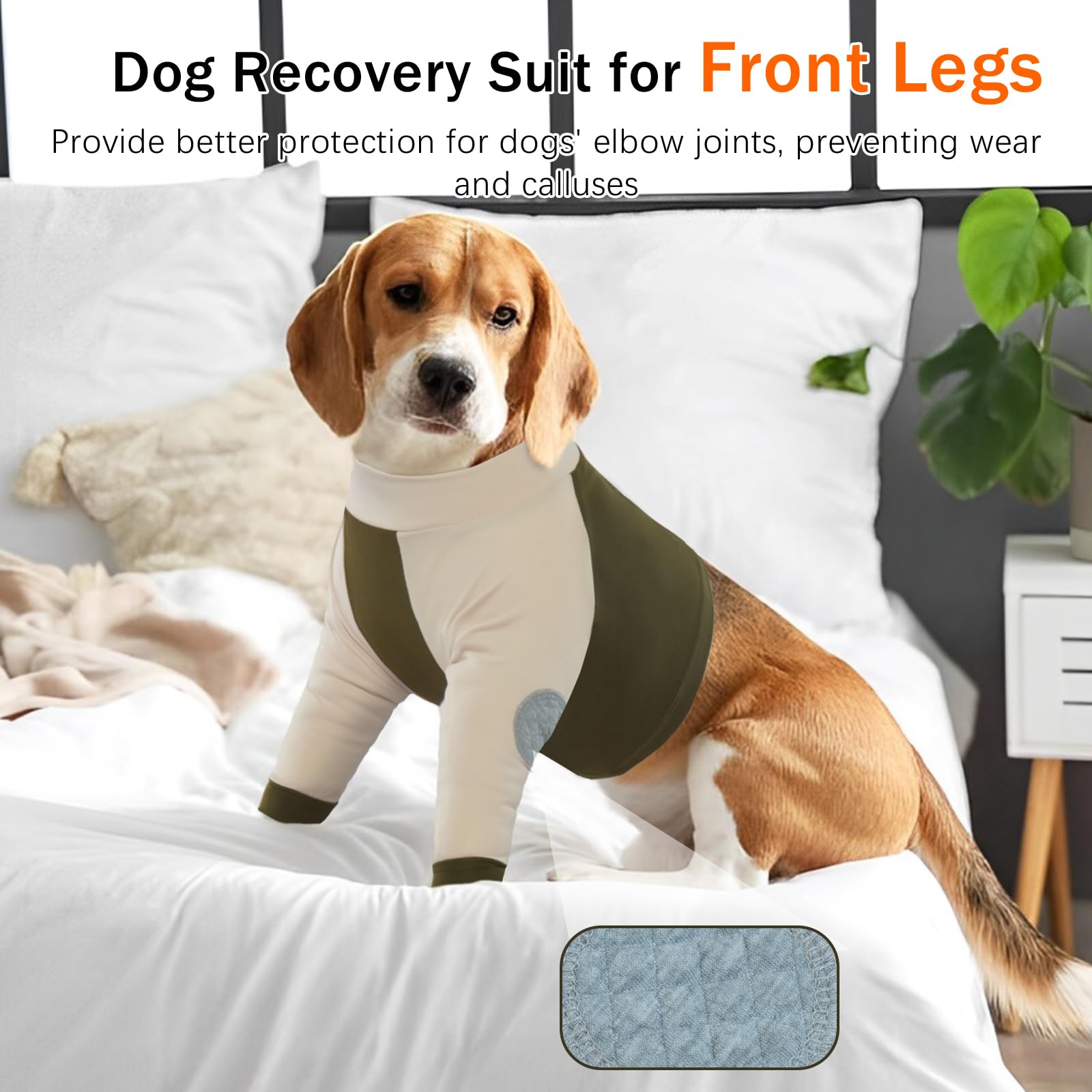 Lelepet Manchon de Récupération de Jambe Avant pour Chien, Chemise de Protection du Coude pour Chiens de Petite Moyenne Grande, Pyjama Court Respirant pour éviter Le Léchage des Plaies, Vert 3XL