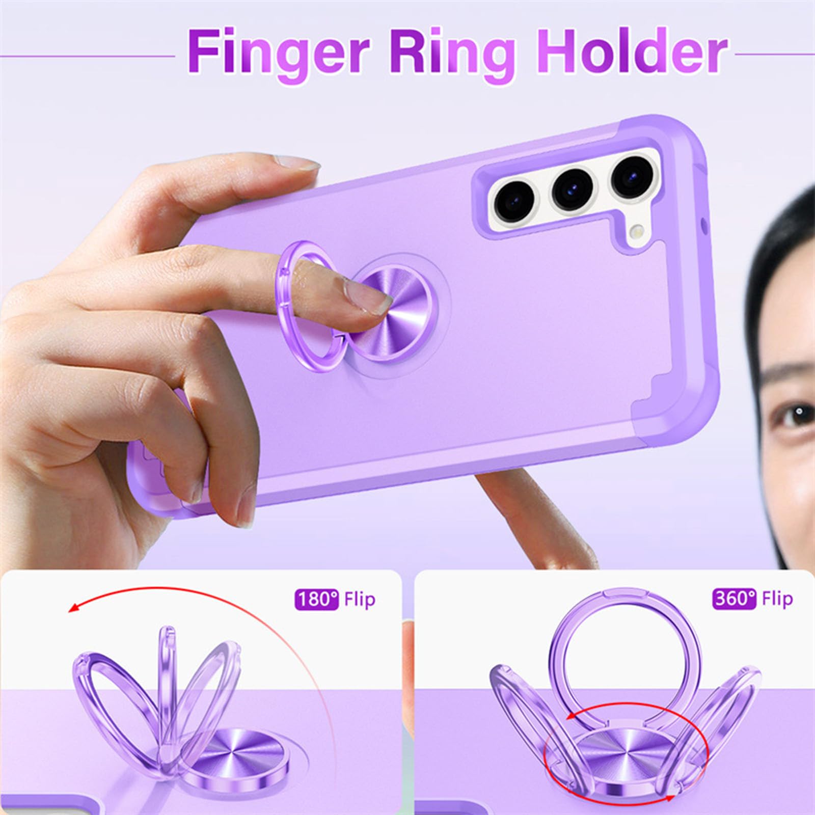 Fallschutz Hülle für Samsung Galaxy S24 Ultra/S24 Plus/S24,Rundumschutz Flüssig-Silikon Schutzhülle Magnetische Adsorption Ständer Handytasche,Schwarz,S24 6.2''