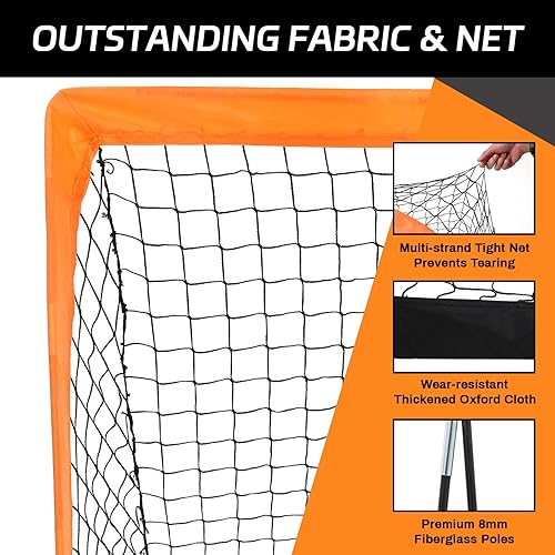 Miniatura 4 de Paquete de 2 porterías de fútbol de 4 x 3 pies para patio trasero, red plegable desplegable para interiores o exteriores, mini porterías de fútbol