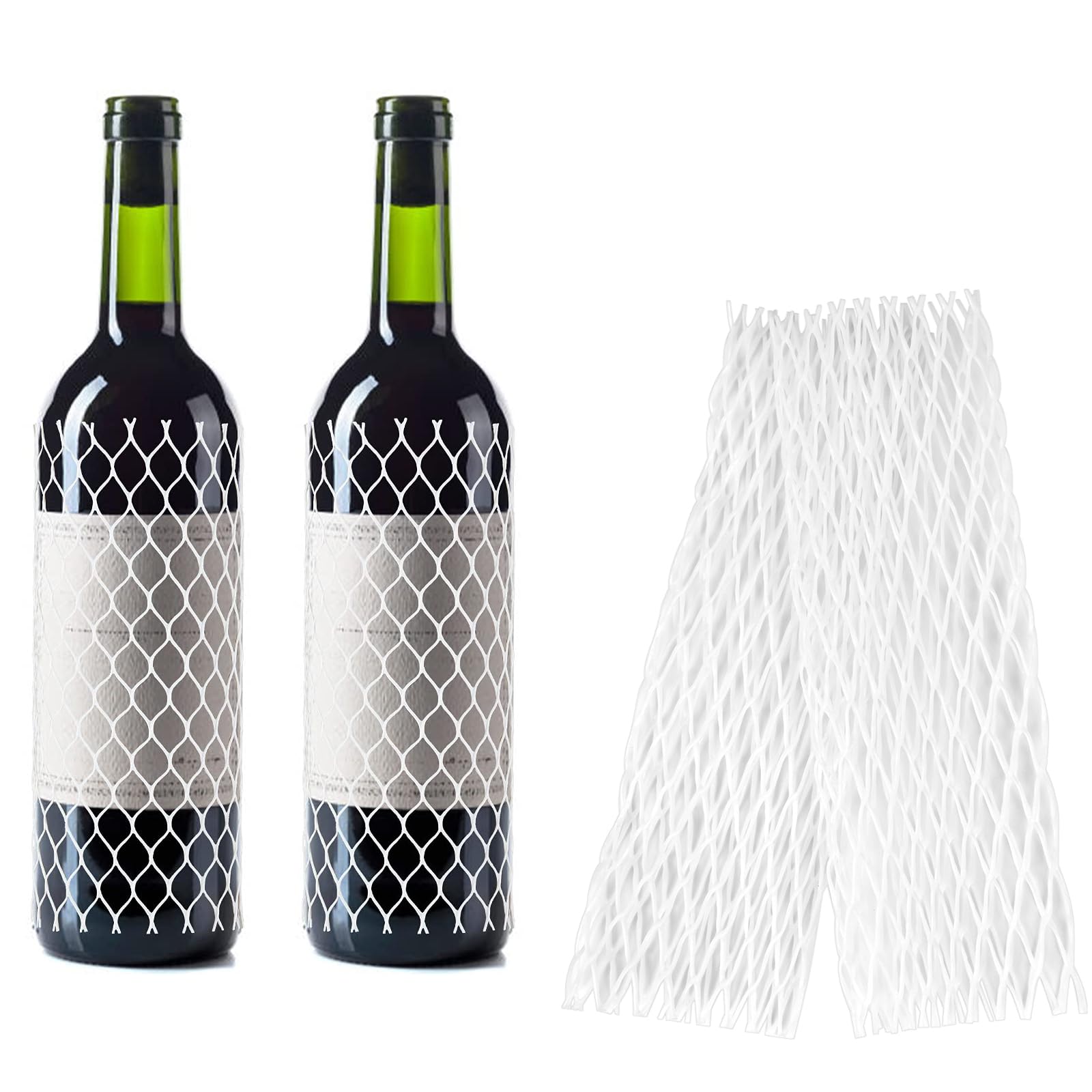 Wine Bottle Protector 7.8 Inch Mesh Liquor Bottle Protective Sleeves Reusable Wrap Wine Bags for Keep Bottles Safe 30 Pieces