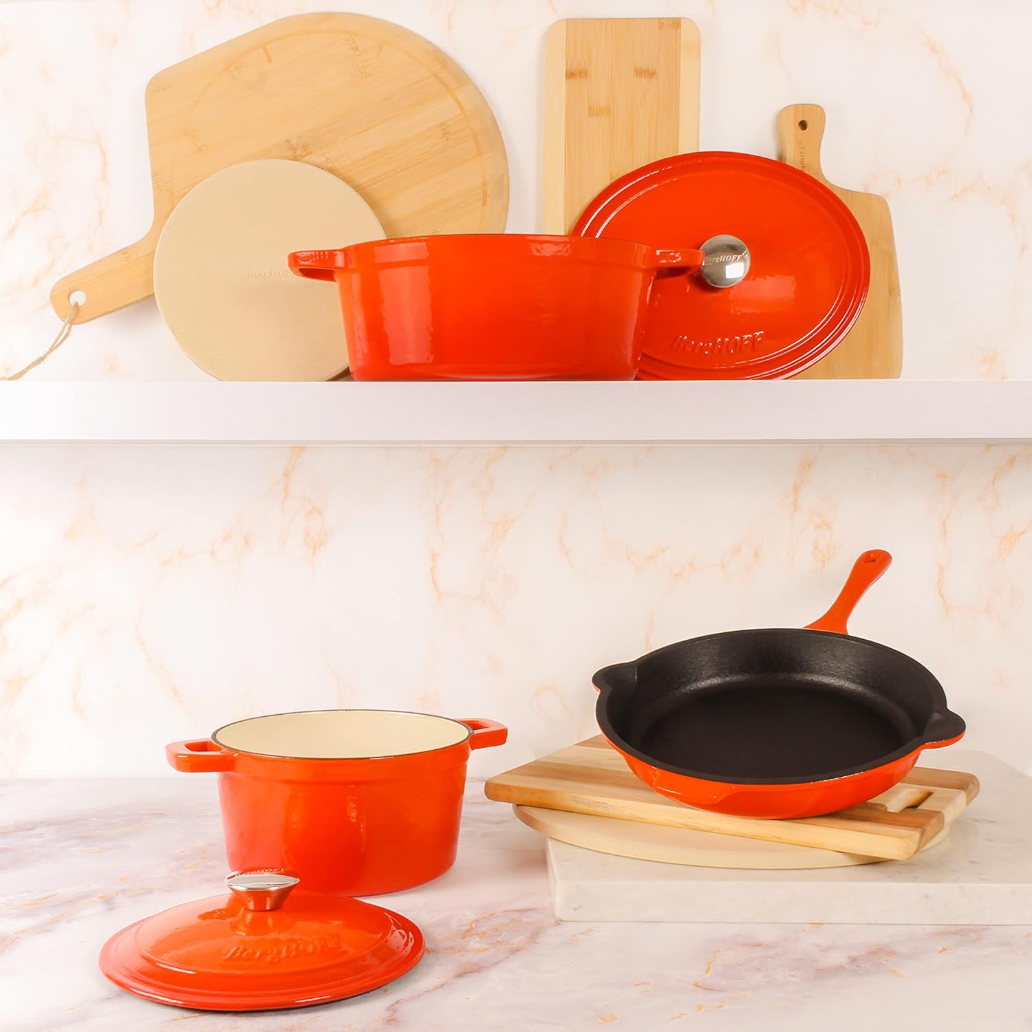 BergHOFF 5 Piece Neo Cast Iron, Orange