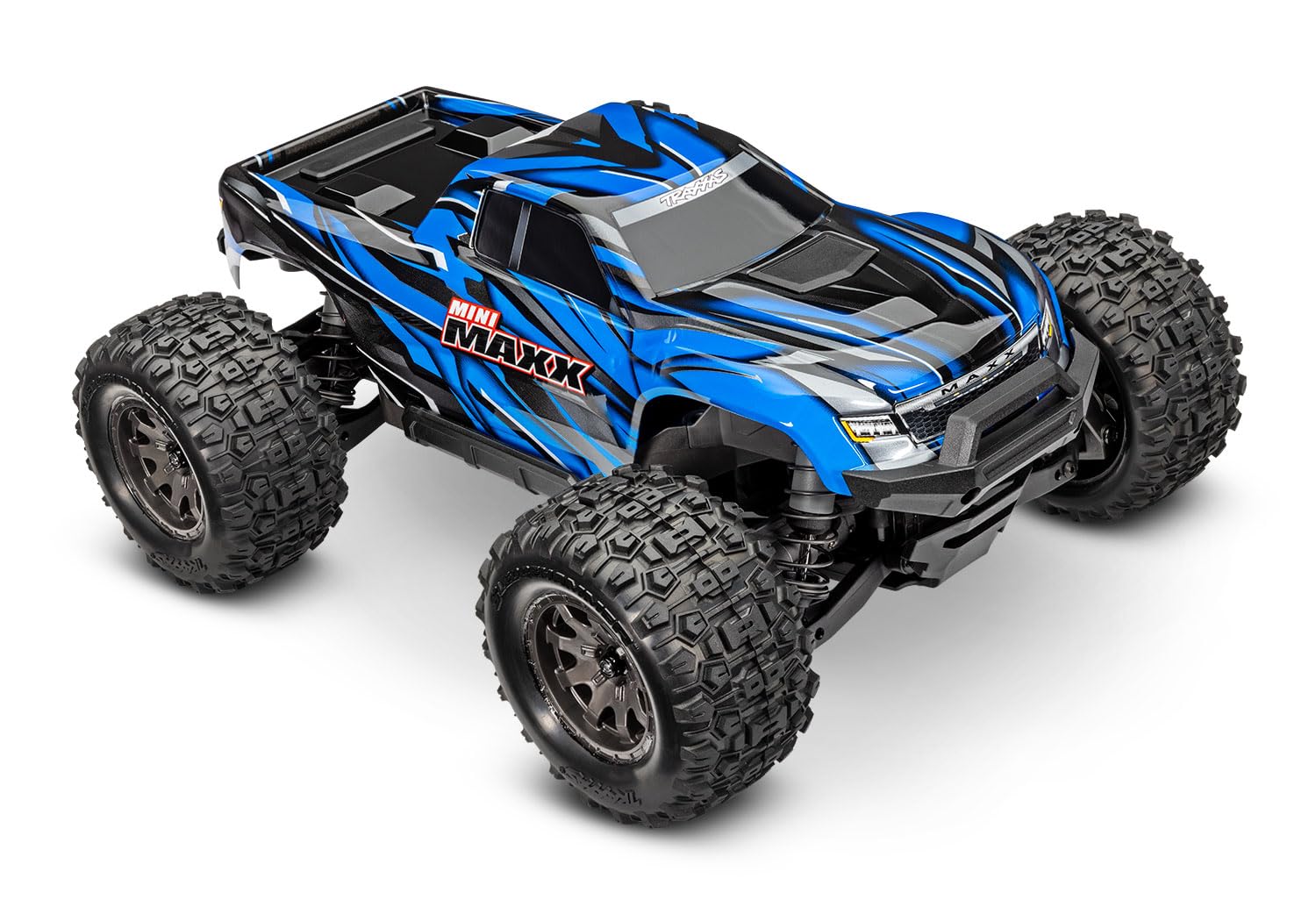 TRAXXAS Mini Maxx 4WD Brushless BL-2S RTR 1:12 Monster Truck niebieski z akumulatorem + ładowarka USB / C 2 A