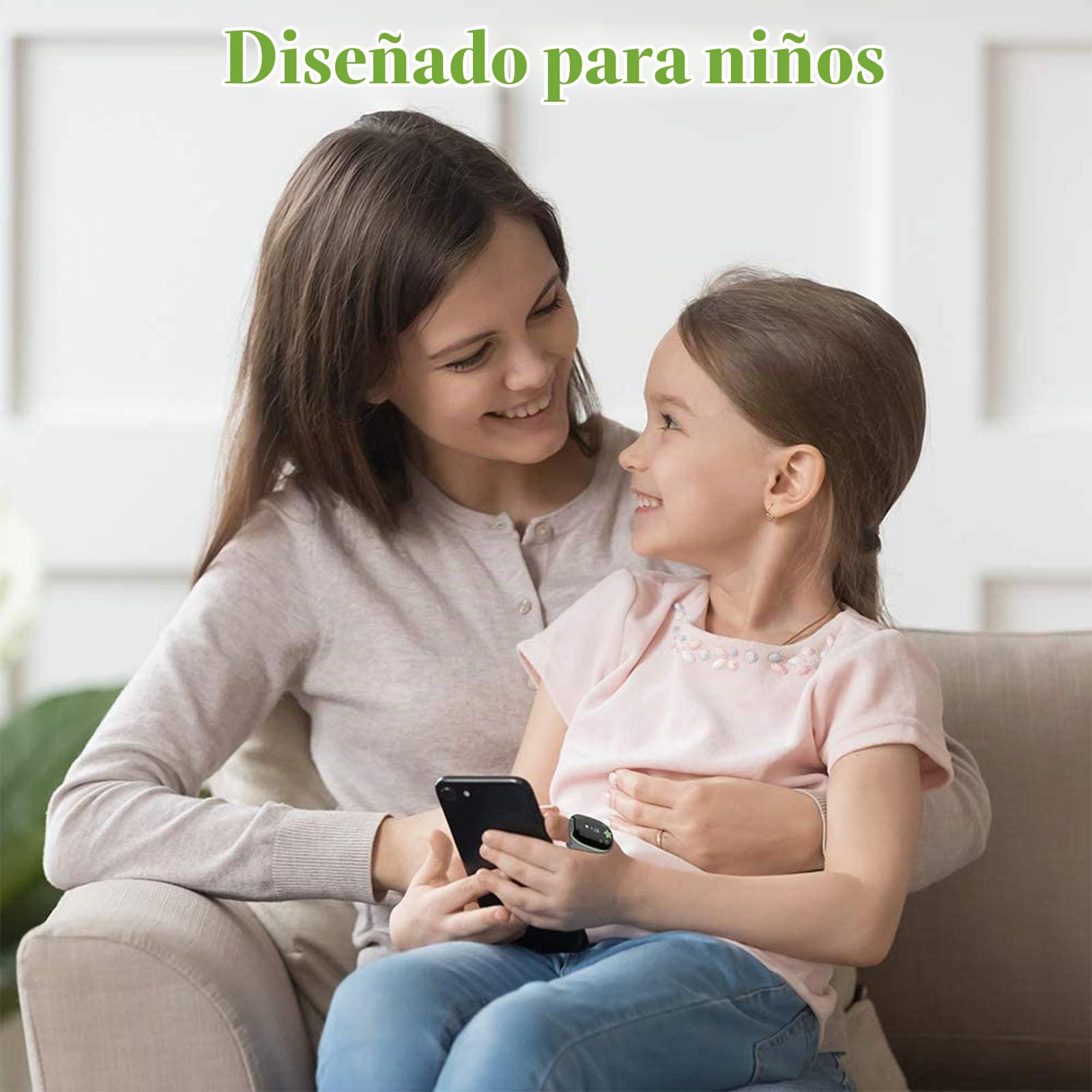 ViATOM Oxímetro de Pulso Pediátrico, Monitor de Oxígeno Para niños que realiza un Seguimiento Continuo de los Niveles de Oxígeno en Sangre de los Niños con Recordatorio de Audio