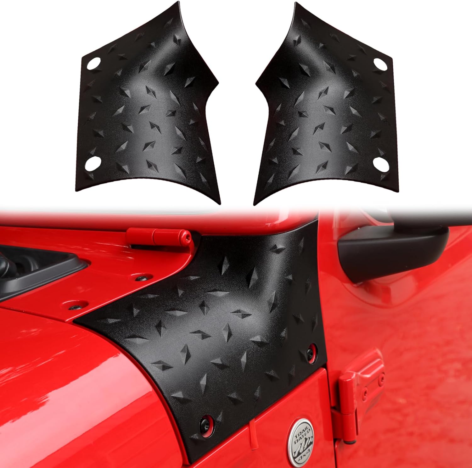 BESTAOO Cowl Body Armor Outer Cowing Cover Corner Guards Compatible with 2018-2024 2025 Jeep Wrangler JL 2/4 Door & Gladiator JT Exterior Accessories, Textured Black, 2pcs