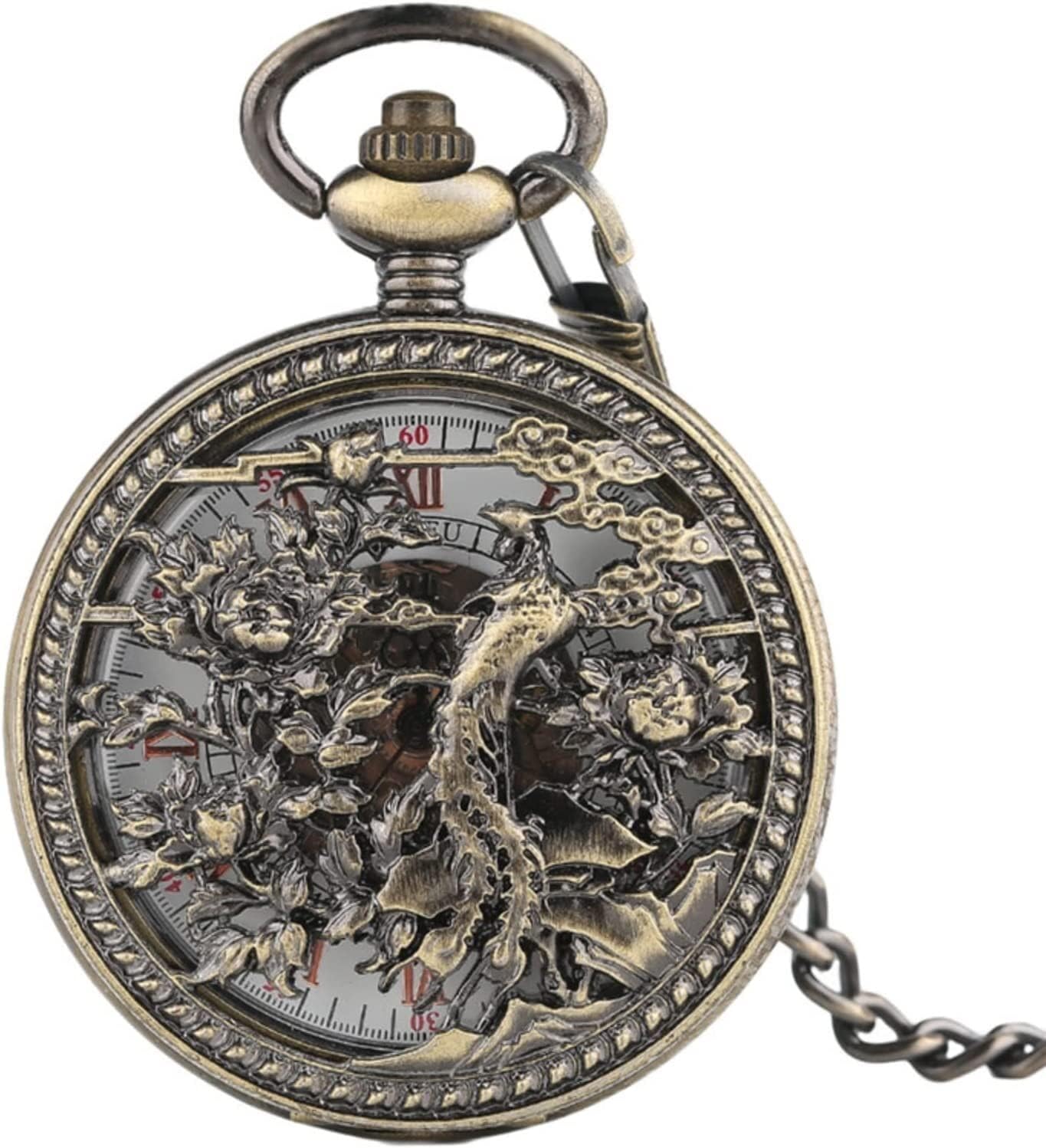 Pocket Watch Watch with Chain Luxury Automatic Mechanical Pocket Watch Men Hollow Women Watches Exquisite Vintage Retro Clock Gift Vintage