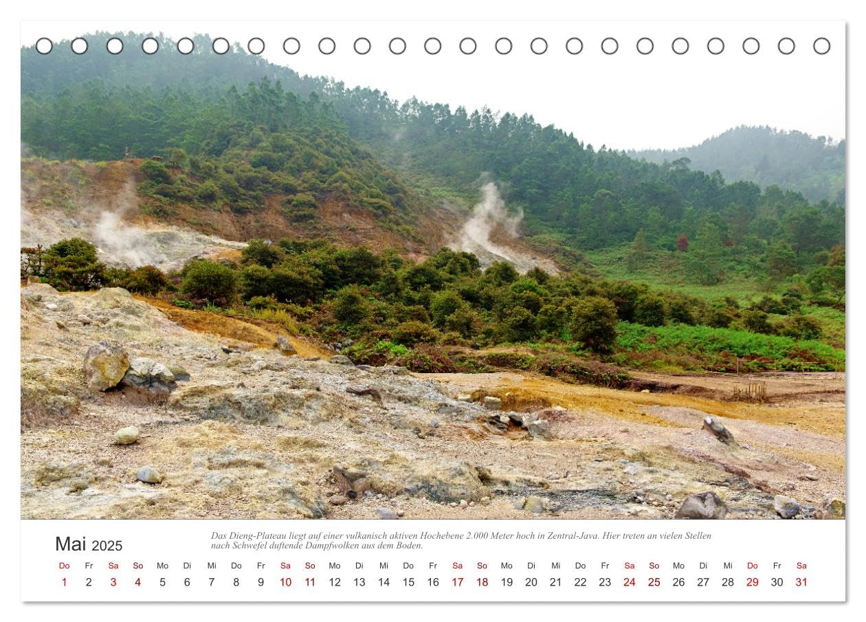 JAVA Natur pur (Tischkalender 2025 DIN A5 quer), CALVENDO Monatskalender: Java, eine der vier großen Sundainseln, lockt Besucher aus aller Welt an. (CALVENDO Natur)