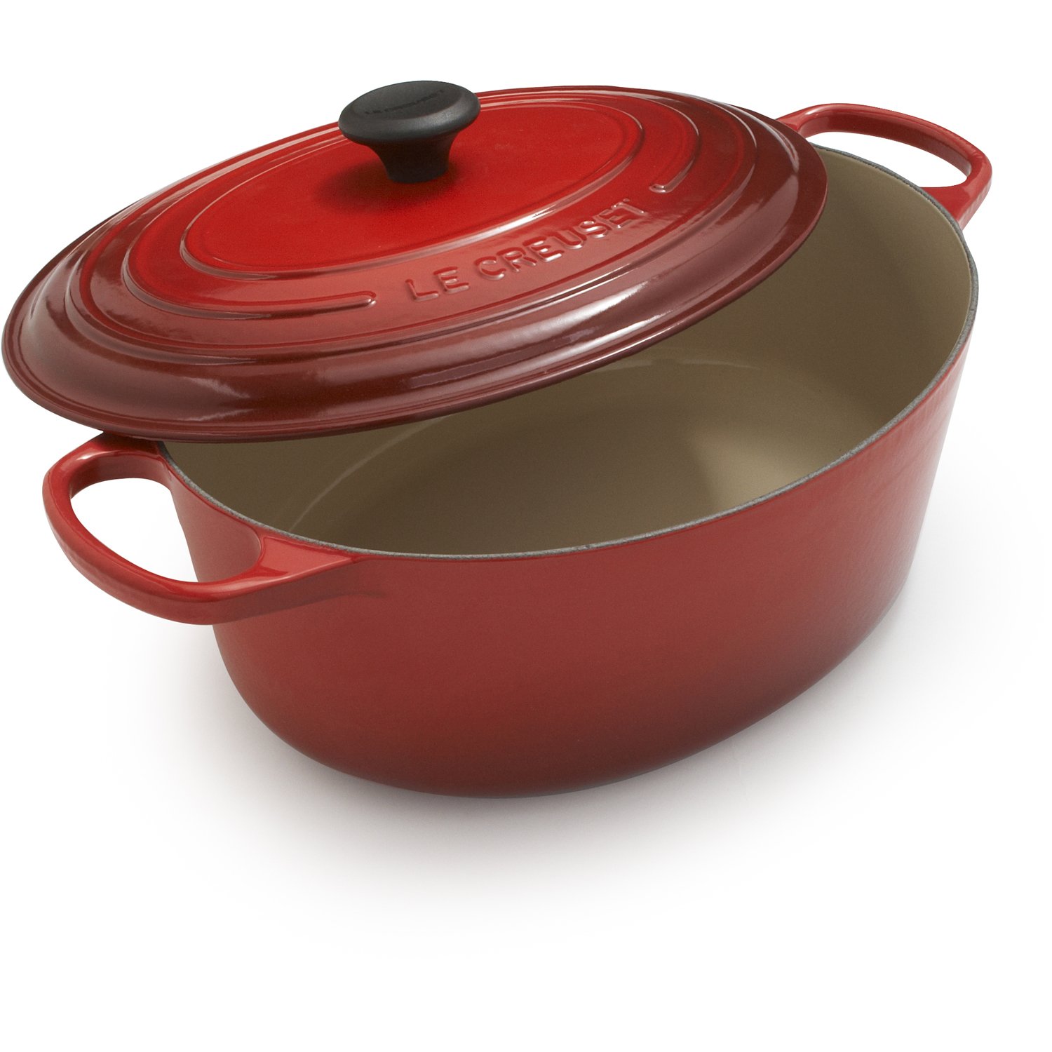 Le Creuset Enameled Cast Iron Signature Oval Dutch Oven, 9.5 qt., Cerise