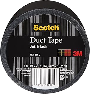 Scotch Duct Tape , 1.88 in x 20 yd, Jet Black, 1 Roll (920-BLK-C)
