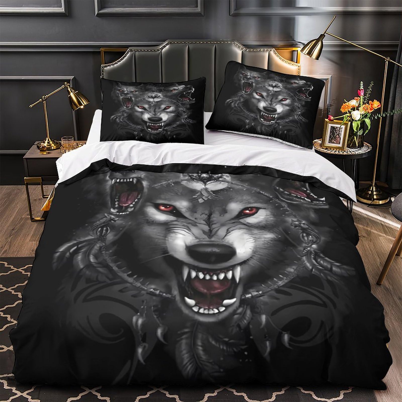 Parure de lit loup 135x200cm pour transformer la chambre d'un garçon