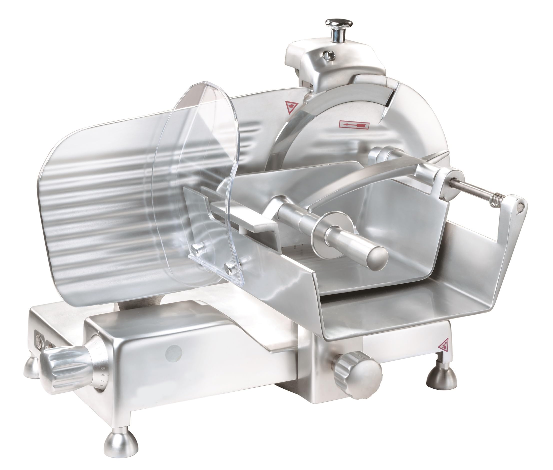Ristoattrezzature Affettatrice per carni verticale professionale con affilatoio amovibile lama in acciaio Ø 350 mm 0.30 kW