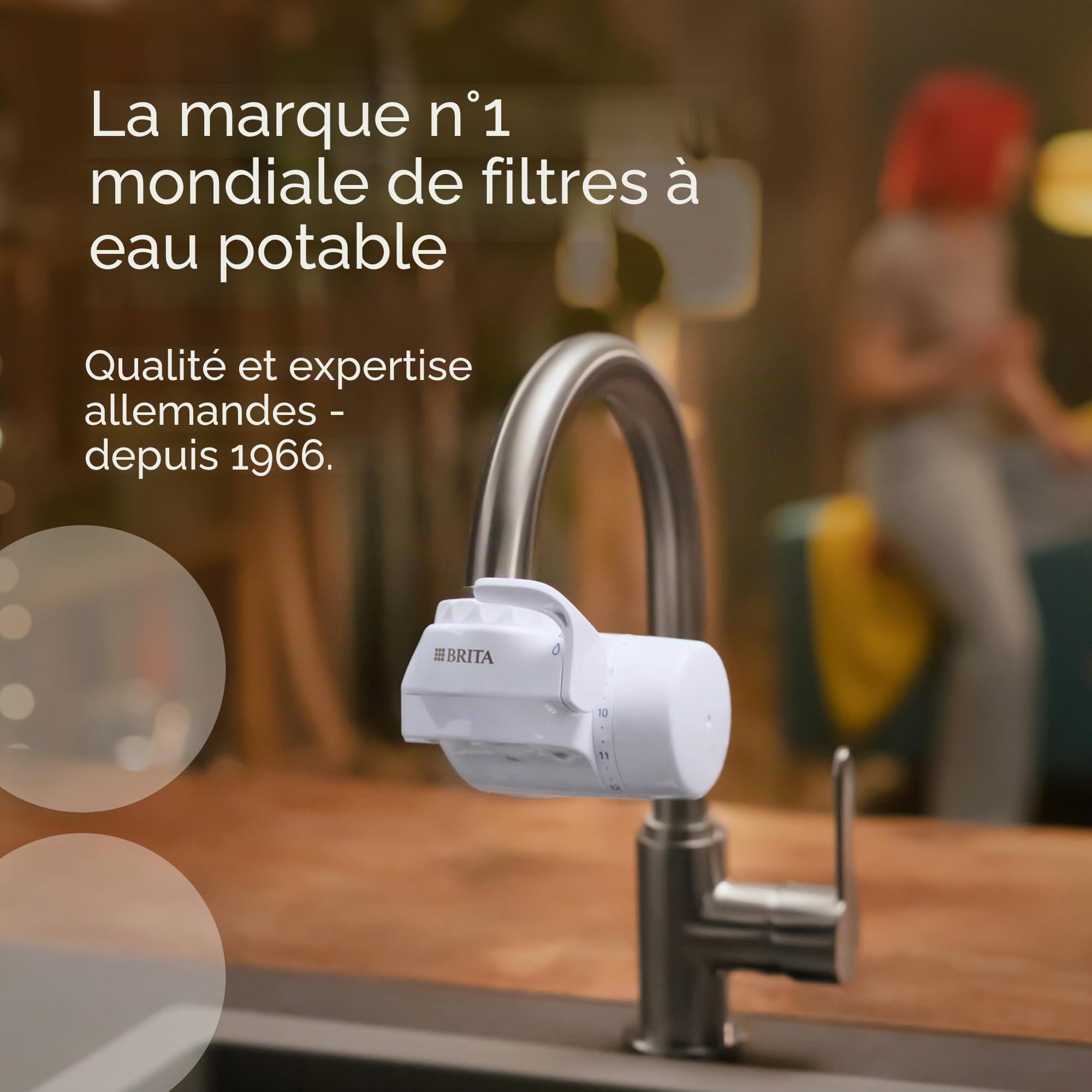 BRITA ON TAP V (600L) Cartouche de rechange pour filtre à eau – Pour une eau durable de bon goût, réduit les micro particules, PFAS, métaux lourds et autres substances qui altèrent le goût