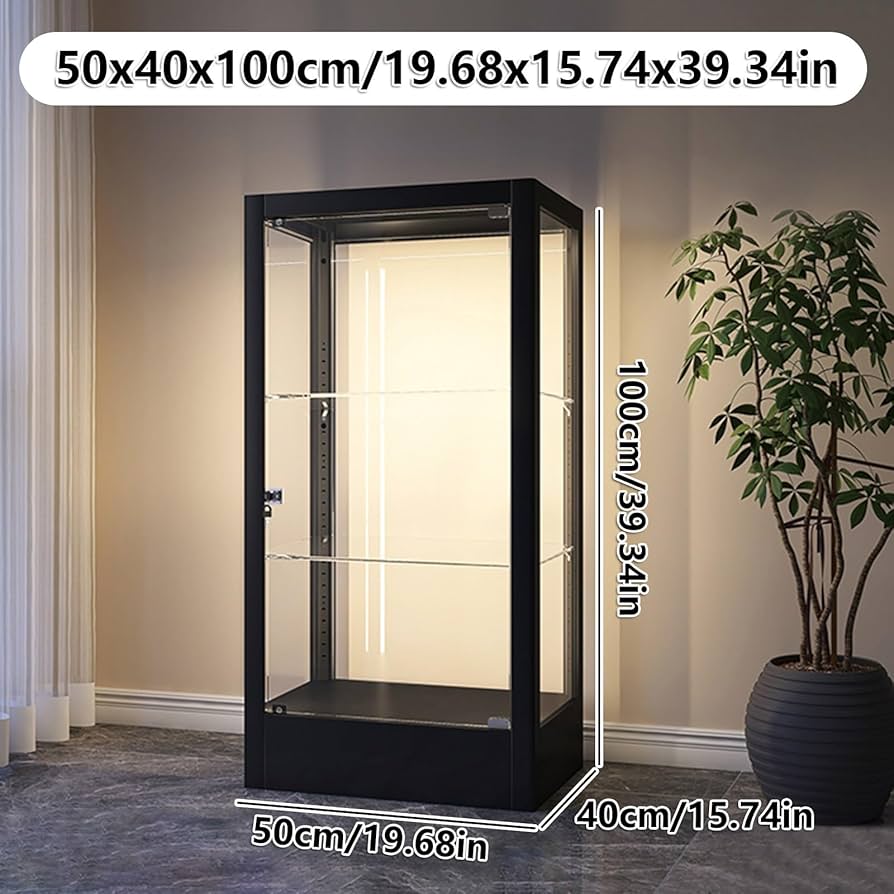 Amazon.co.jp: BRCYKRWY ガラスディスプレイキャビネット 3段