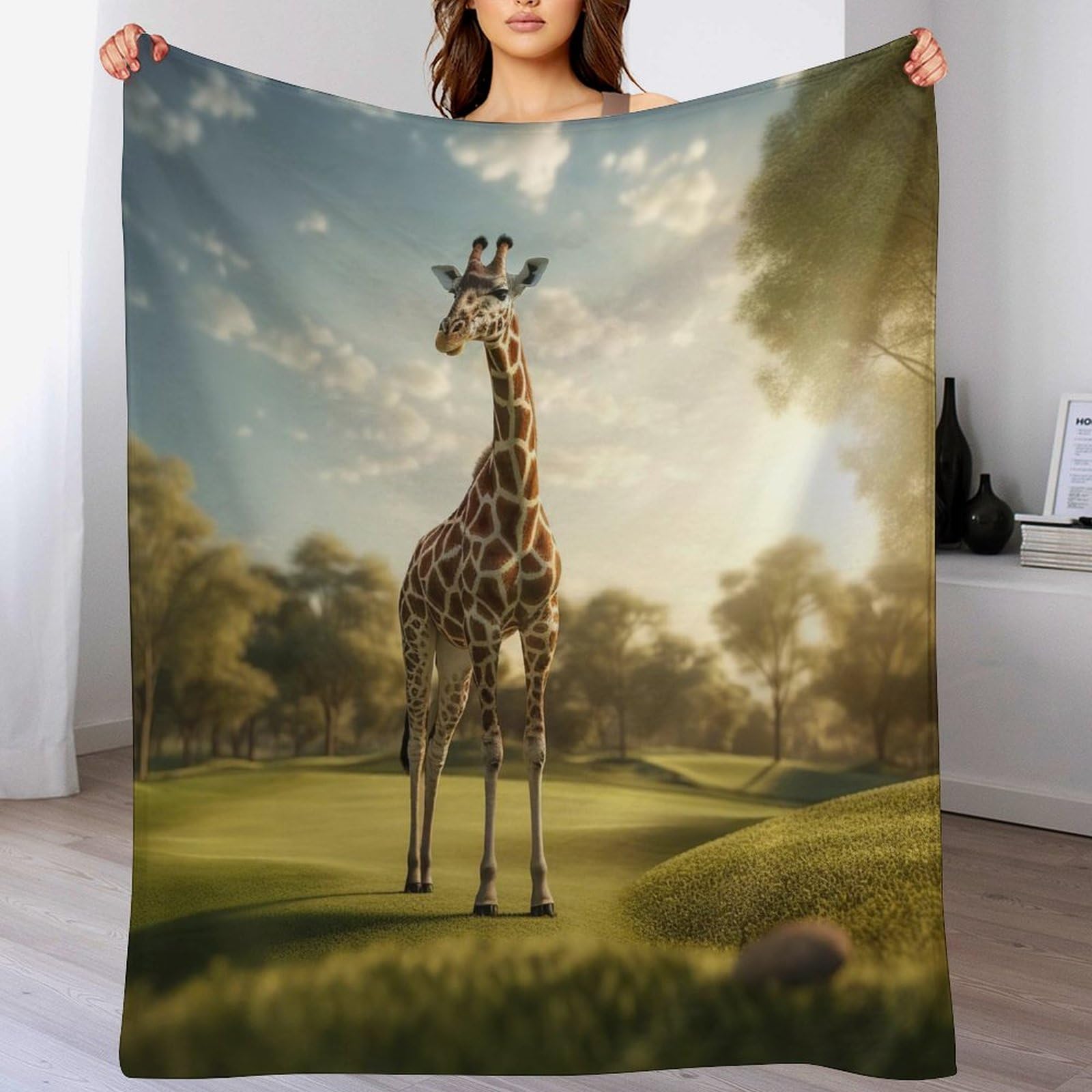 Couverture Lit Flanelle Girafe : Plaid Douillet pour Soirée Canapé Cooning