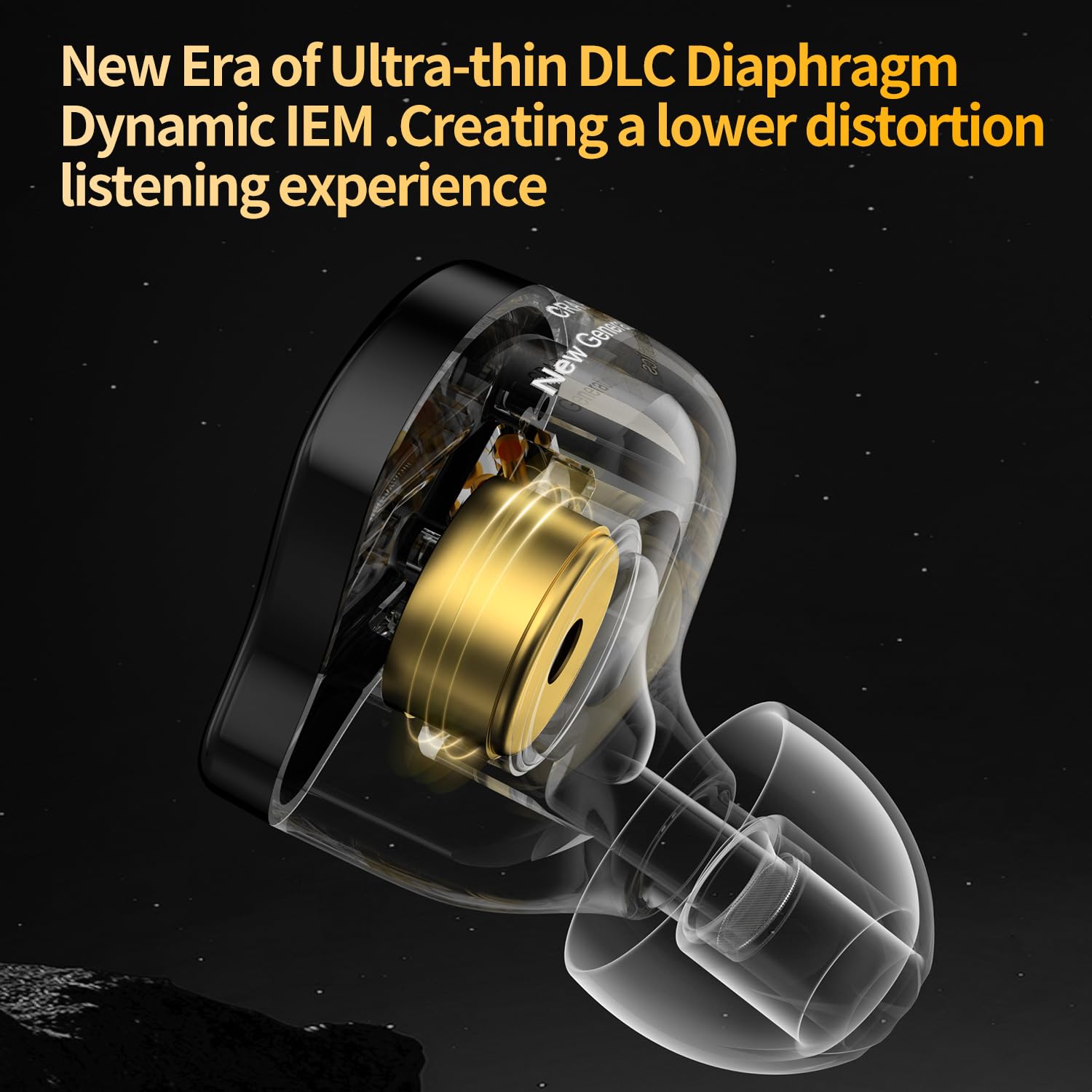 CCA CRA PRO - Cuffie In-Ear Monitor con Diaframma DLC Ultra-Sottile, Driver Dinamico, Auricolari da Gaming, Suono Chiaro e Bassi Profondi, IEMS per Cantanti, Musicisti, Batteristi, DJ
