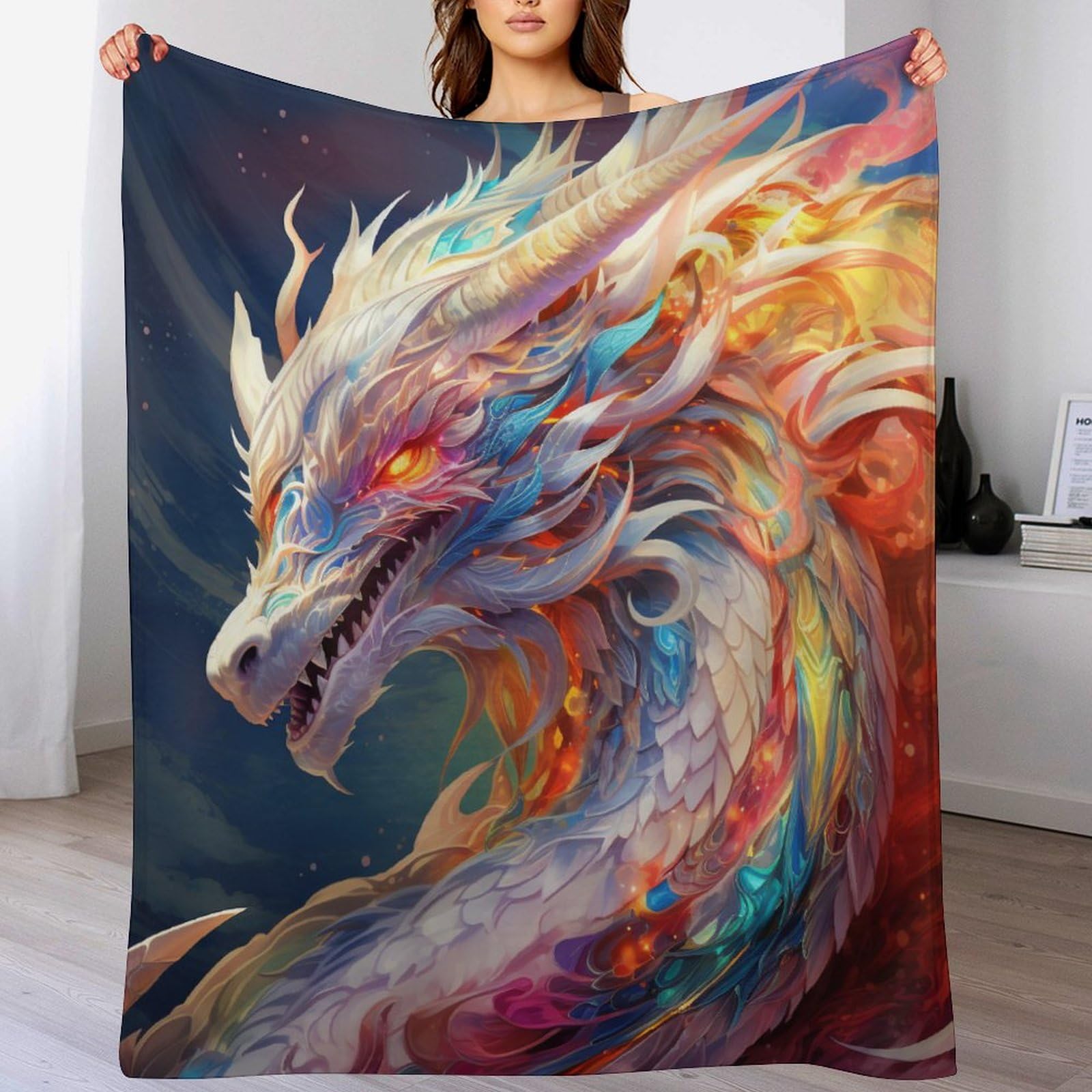 Plaid couverture de dragon pour réchauffer vos soirées sur le canapé ou balcon