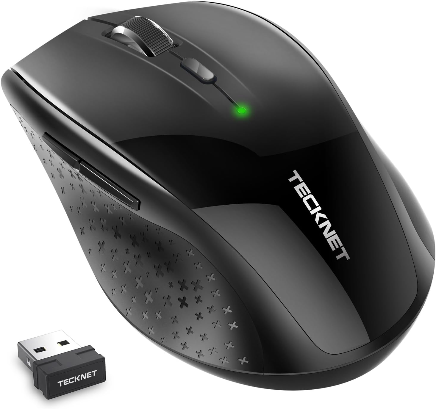 Silent Plus Wireless Mouse, 2.4G, USB Nano Receiver, 6 Buttons, 5 Adjustment DPI Level (3000/2000/1600/1200/800), 30 Month Battery Life
