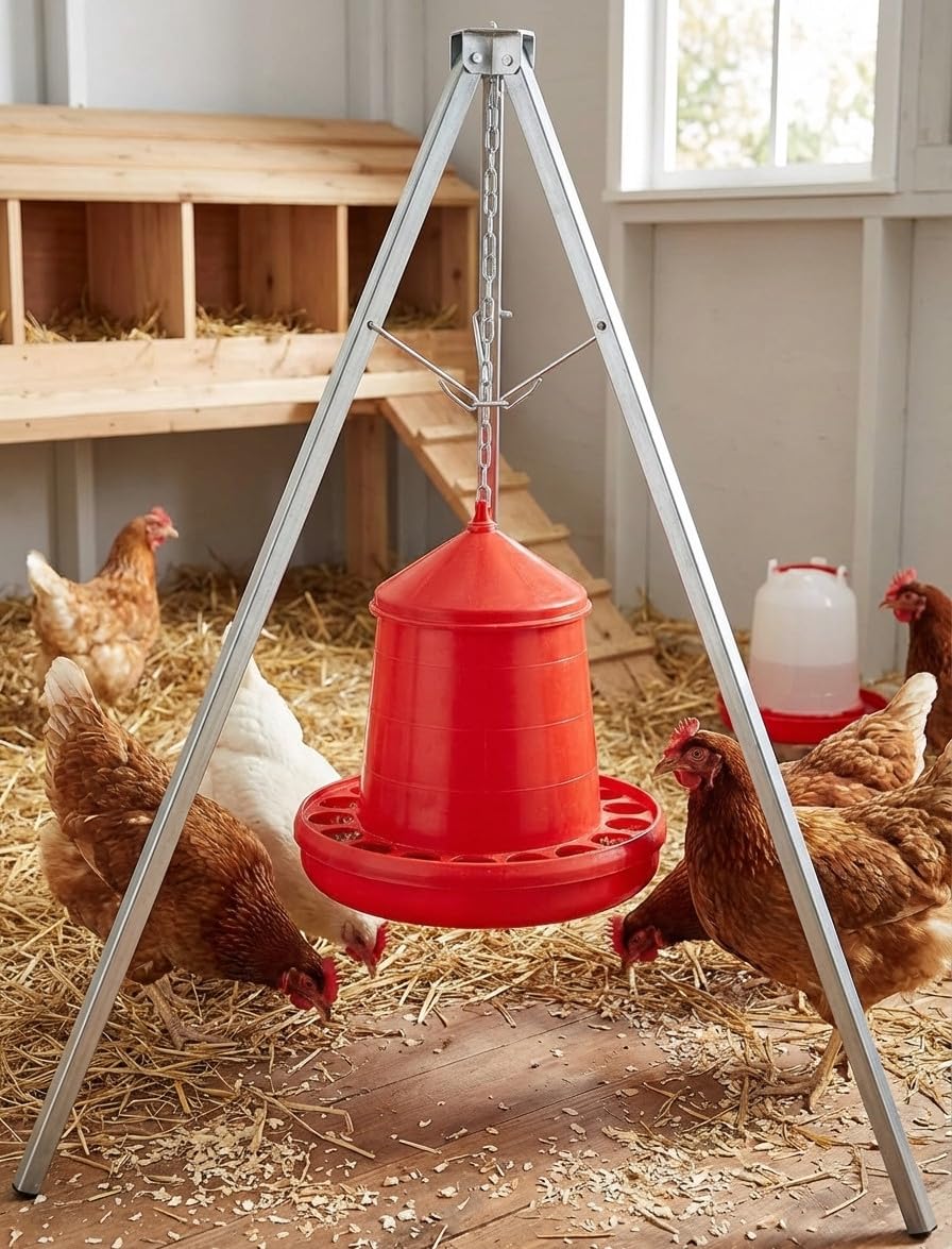 Treppiede per mangiatoie e abbeveratoi per galline 41x41x107 cm