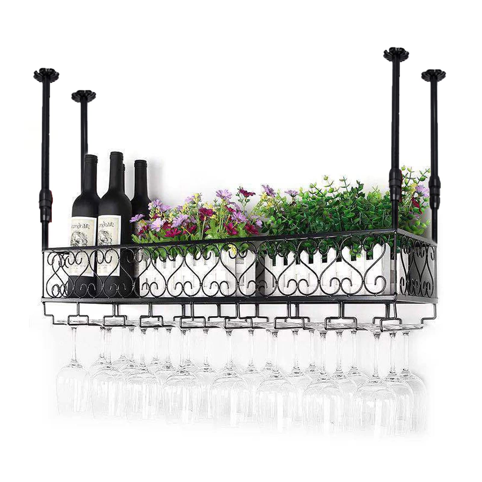 Porte-bouteilles de vin vintage pour plafond de cuisine et bar