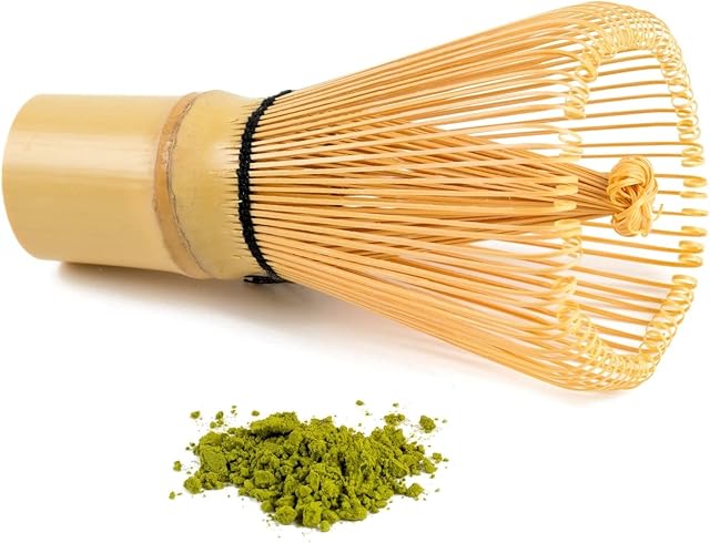 Keepaty Trzepaczka do Matcha Bambusowa - 80 Prong Matcha Bambusowa trzepaczka do zielonej herbaty w proszku - Japońska ręcznie robiona