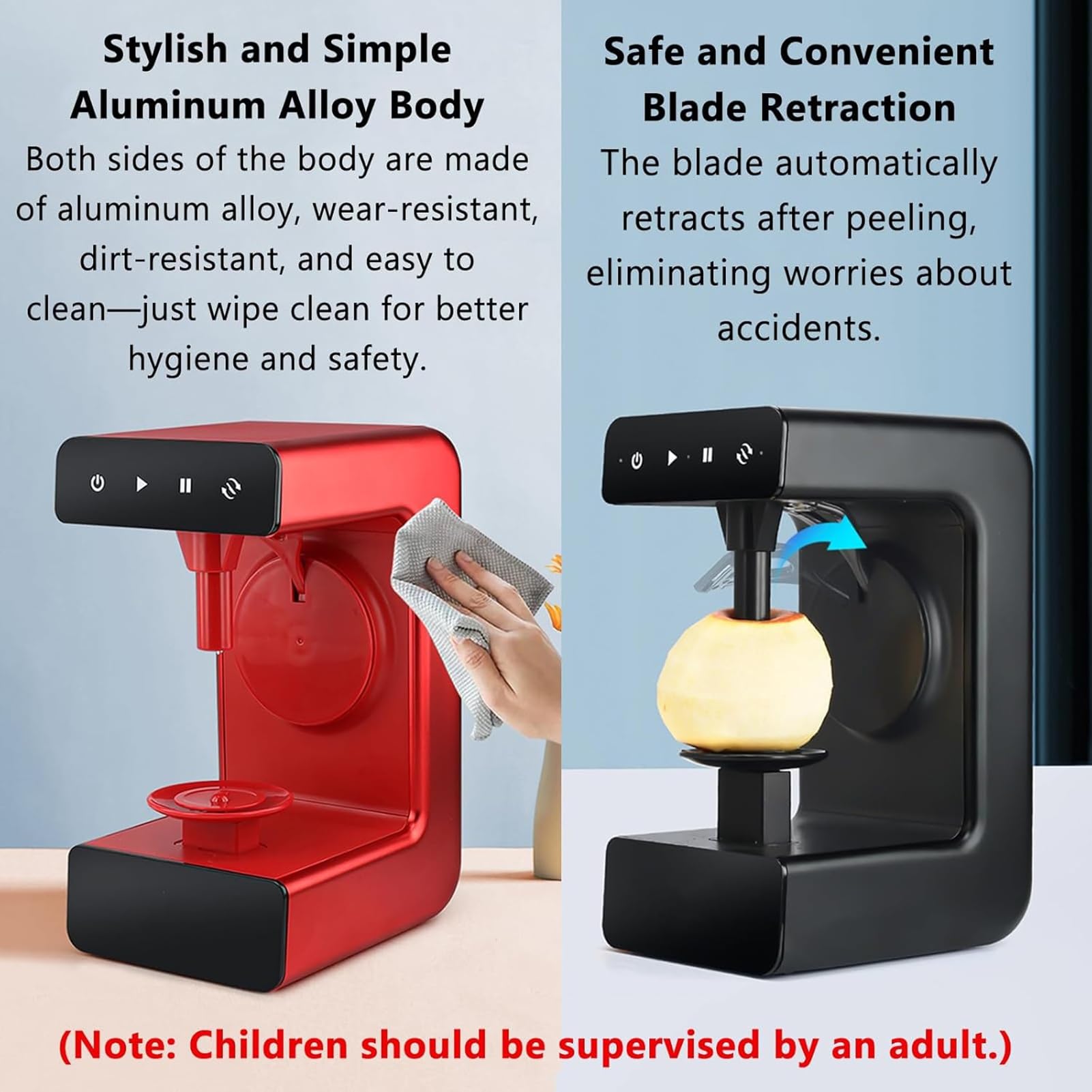 Pelapatate elettrico rotativo – Pelapatate automatico per frutta e verdura con spegnimento automatico e parti staccabili per una facile pulizia, ideale per uso in cucina