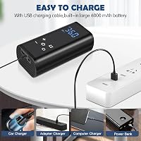 YUGUANG 150 PSI elektromos légpumpa 6000 mAh akkumulátorral, érintőképernyő és LED világítás 6