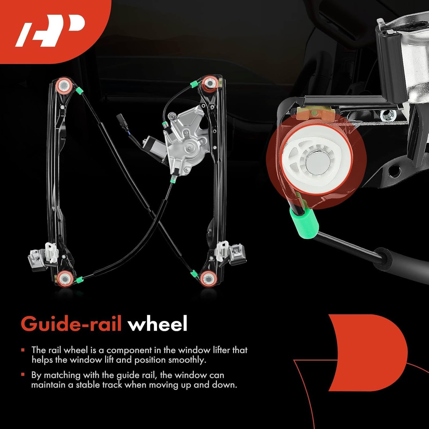 A-Premium Electric Power Window Regulator with Motor Compatible with Ford Focus 2000-2007 Front Left Driver Side(Not fit Hatchback 2-Door)