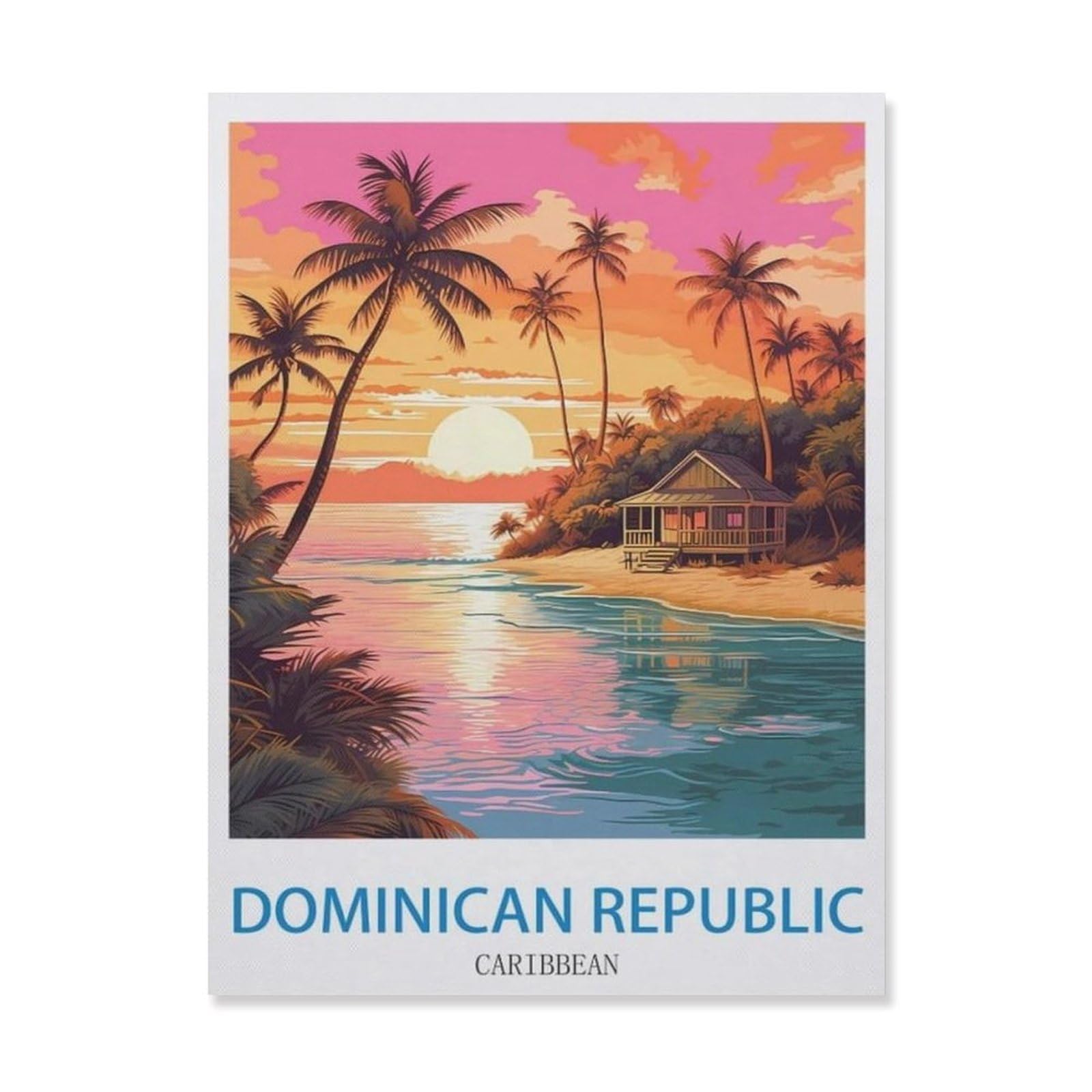 Dominican Republic Caribbean，Funny Tin Sign Retro Metal Sign for Home Farm Toilet Restroom Washroom Wall Decor Gift(20x30cm）8x12 inch-EH89