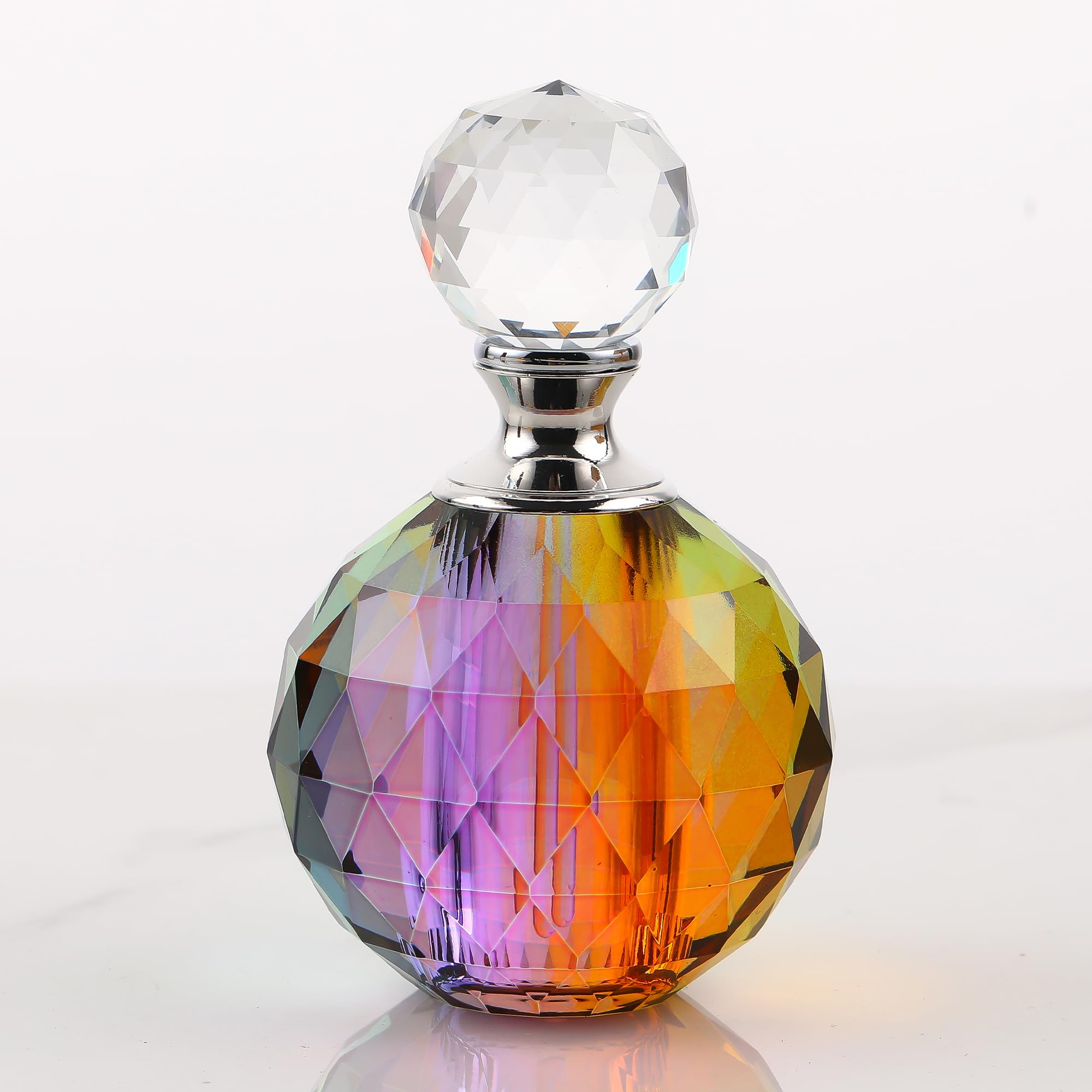 14ML Refillable Empty Perfume Bottle Multicolor Crystal-Glass Circle