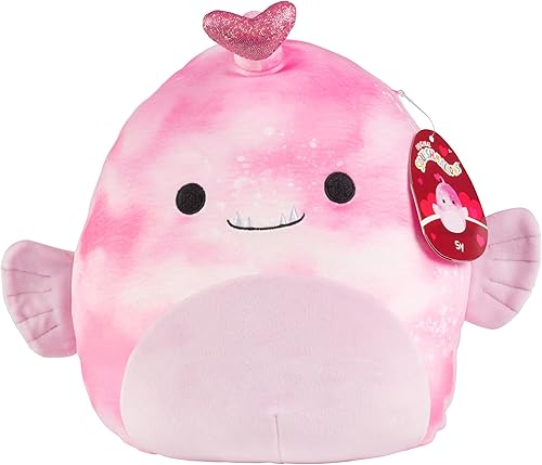 Miniatura 2 de Squishmallows Peluche de San Valentín Sy the Anglerfish de 10 pulgadas, con licencia oficial, Kellytoy coleccionable, suave y esponjoso, añádelo a